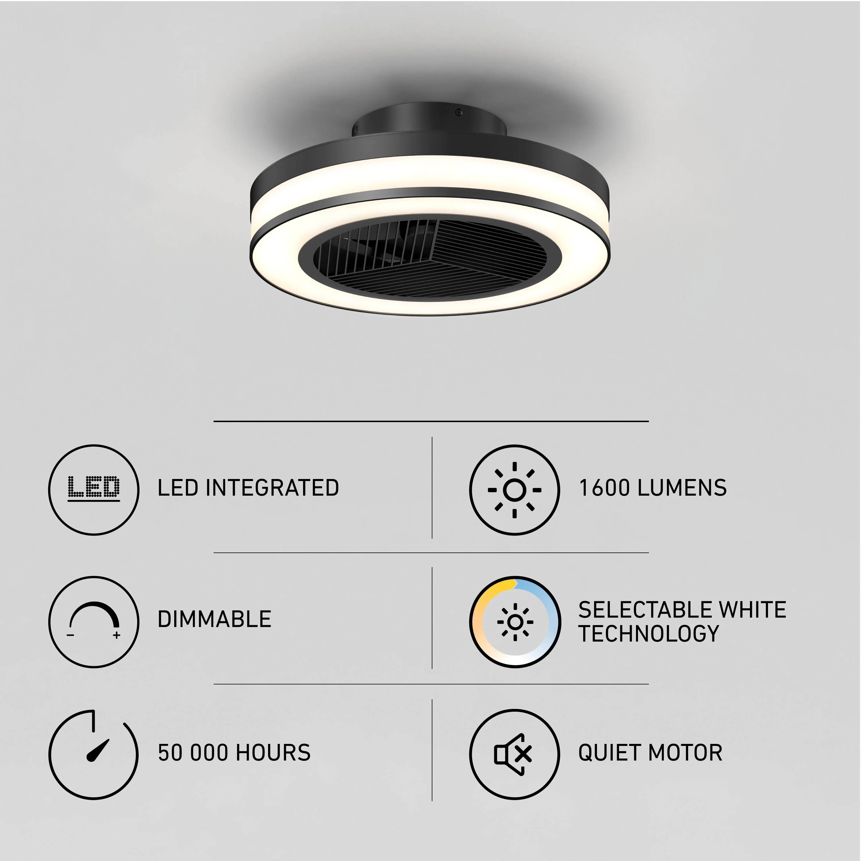 Elton 19 in. (49 cm) LED modern fandelier ceiling fan with light - includes remote - Image 8