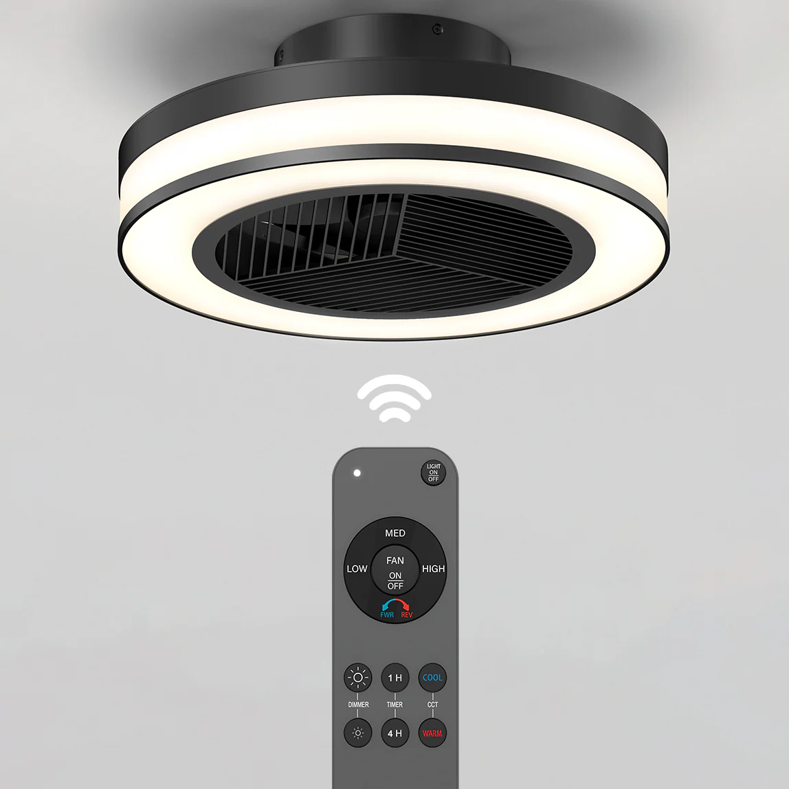 Elton 19 in. (49 cm) LED modern fandelier ceiling fan with light - includes remote - Image 9