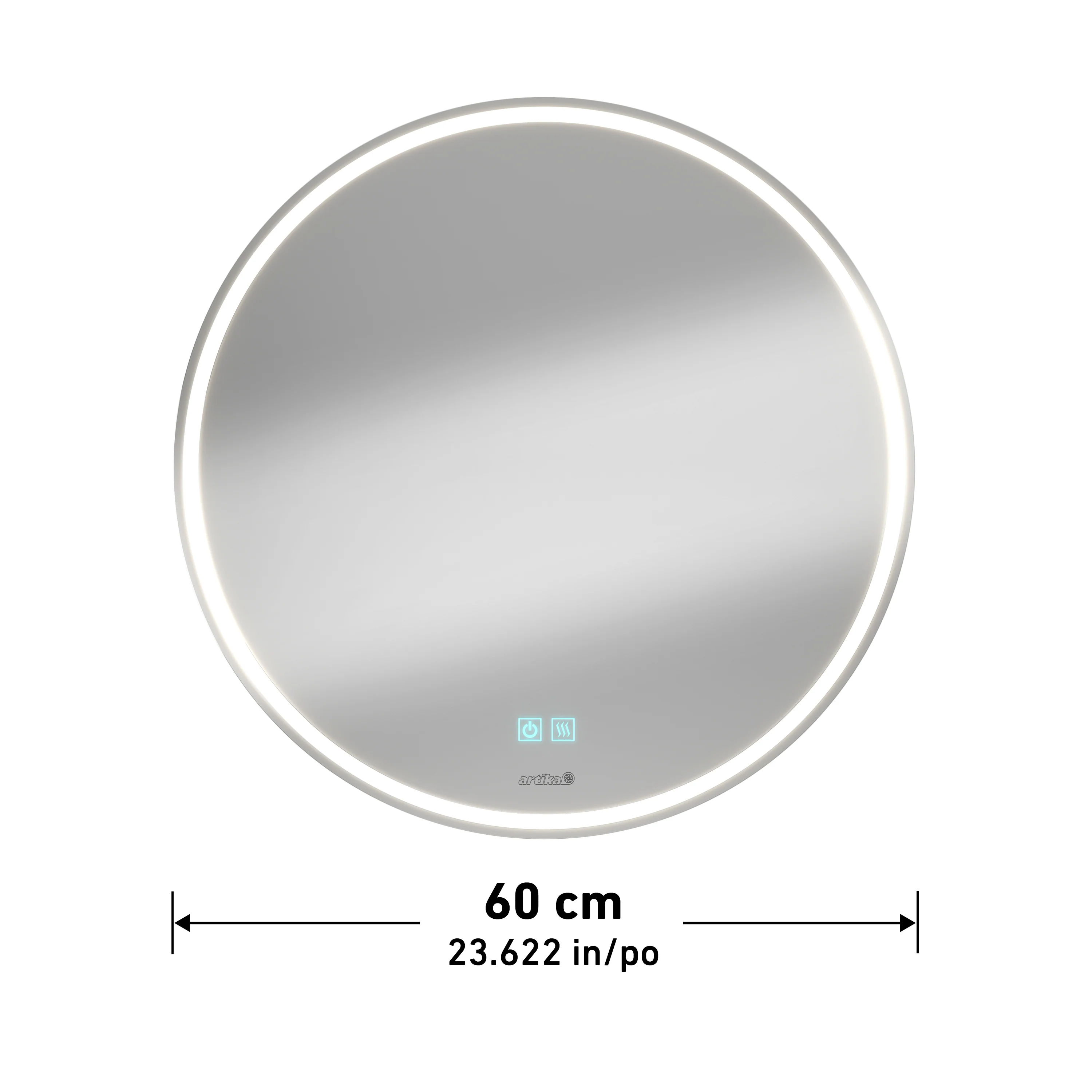 Emeraude 24 in. x 24 in. (61 x 61 cm) Anti-Fog LED Bathroom Mirror - Image 8