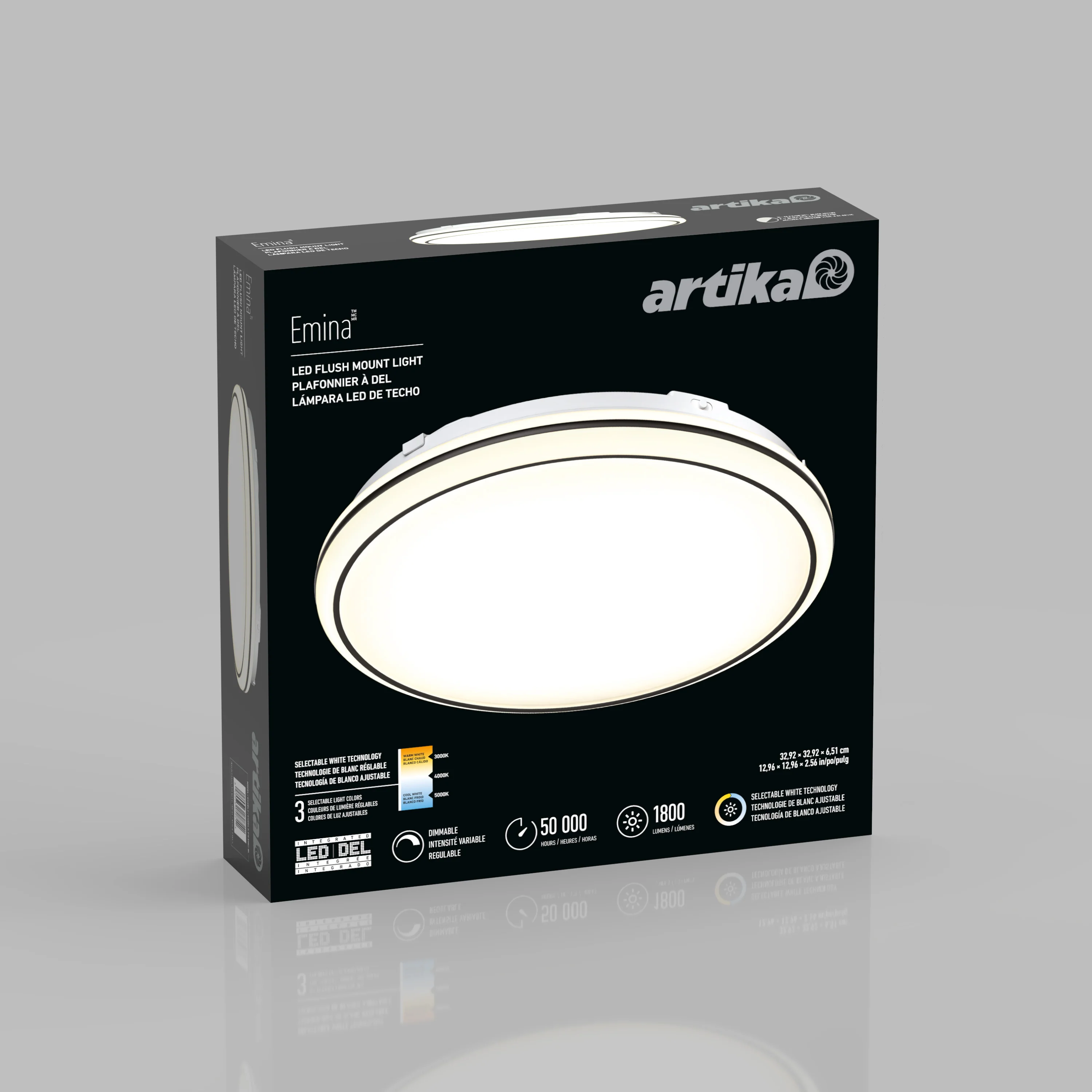 Emina 13 in. (33 cm) Modern LED Flush Mount Ceiling Light 3 CCT - Image 11