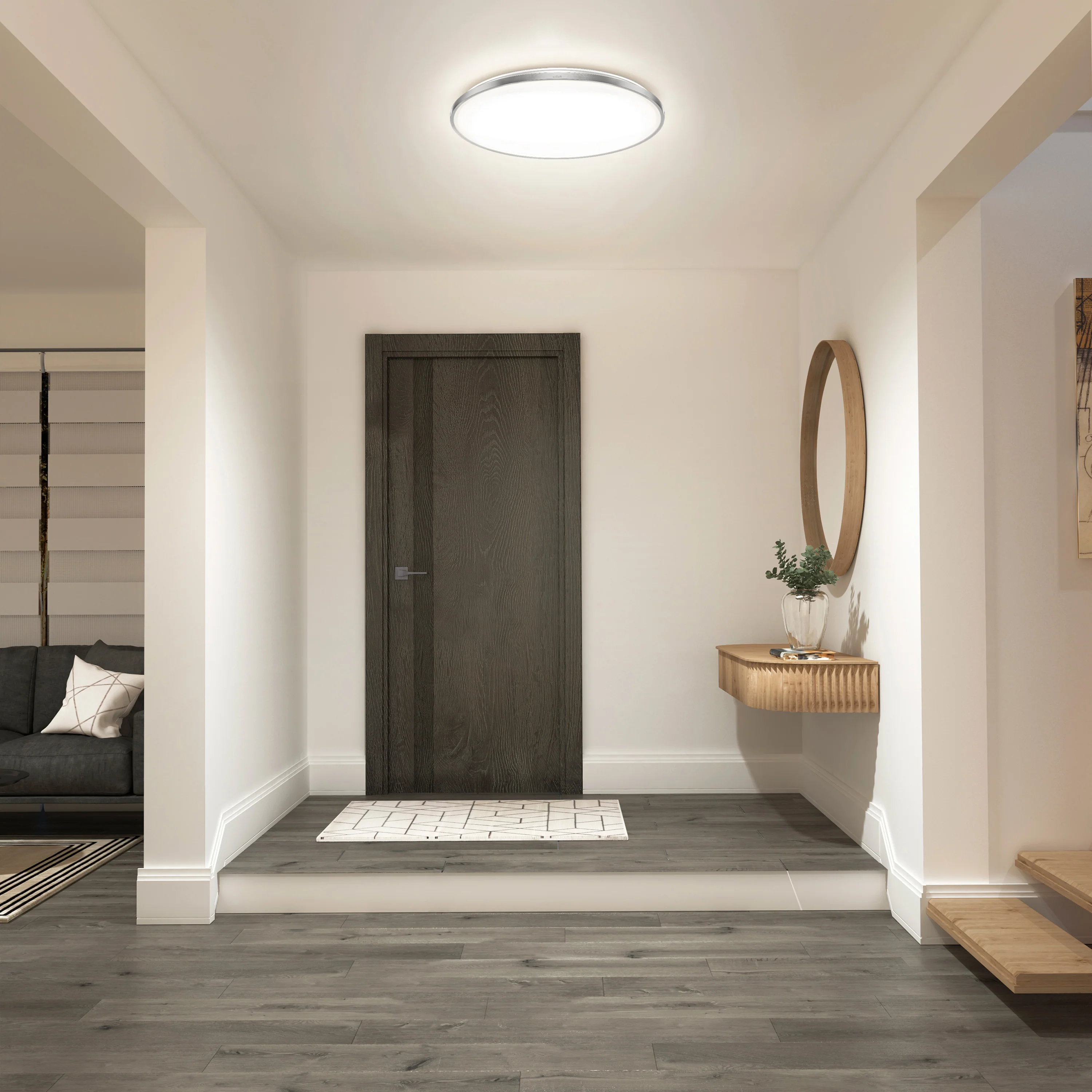 Europa 21 in. (54 cm) Modern LED Flush Mount Ceiling Light - with remote - Image 16