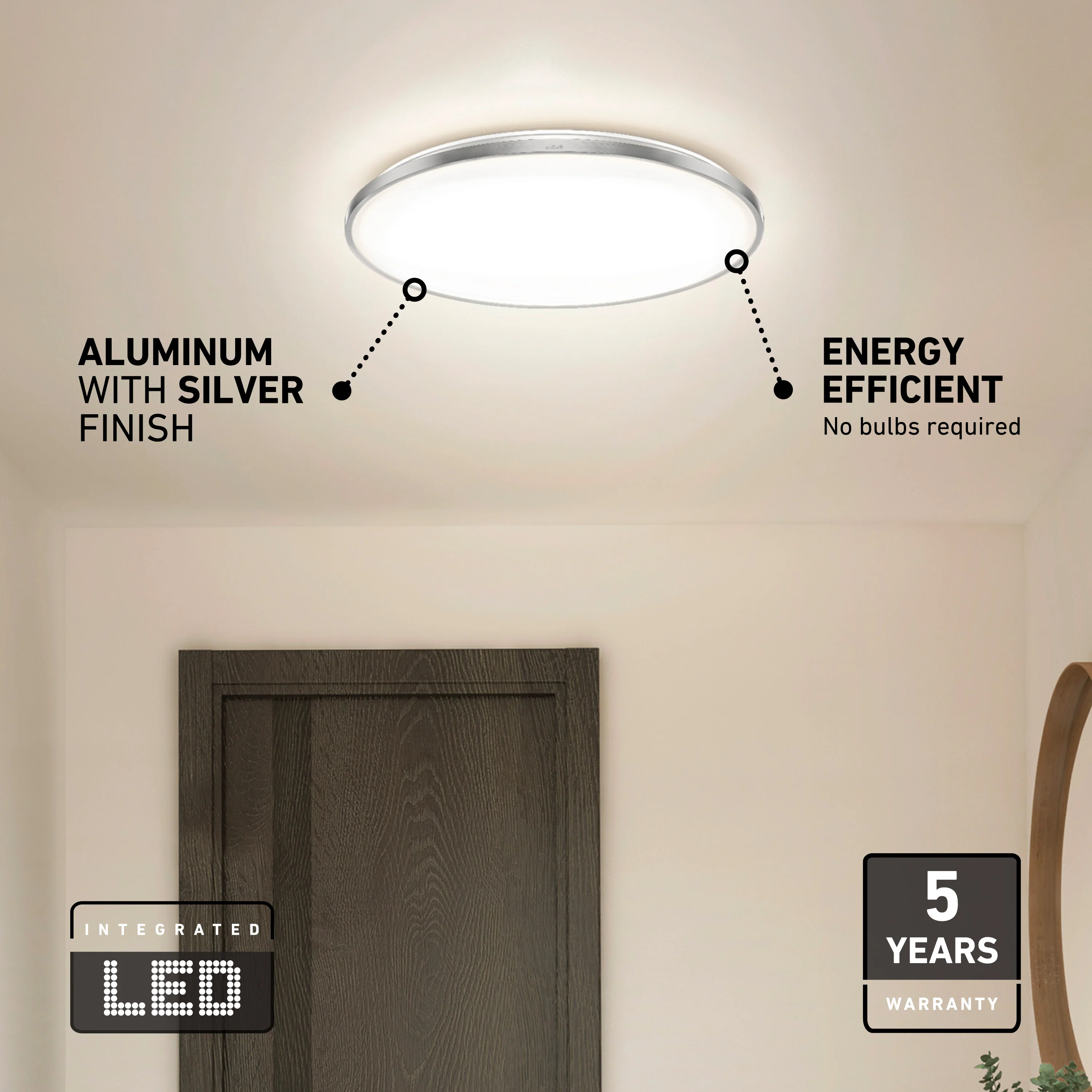 Europa 21 in. (54 cm) Modern LED Flush Mount Ceiling Light - with remote - Image 23
