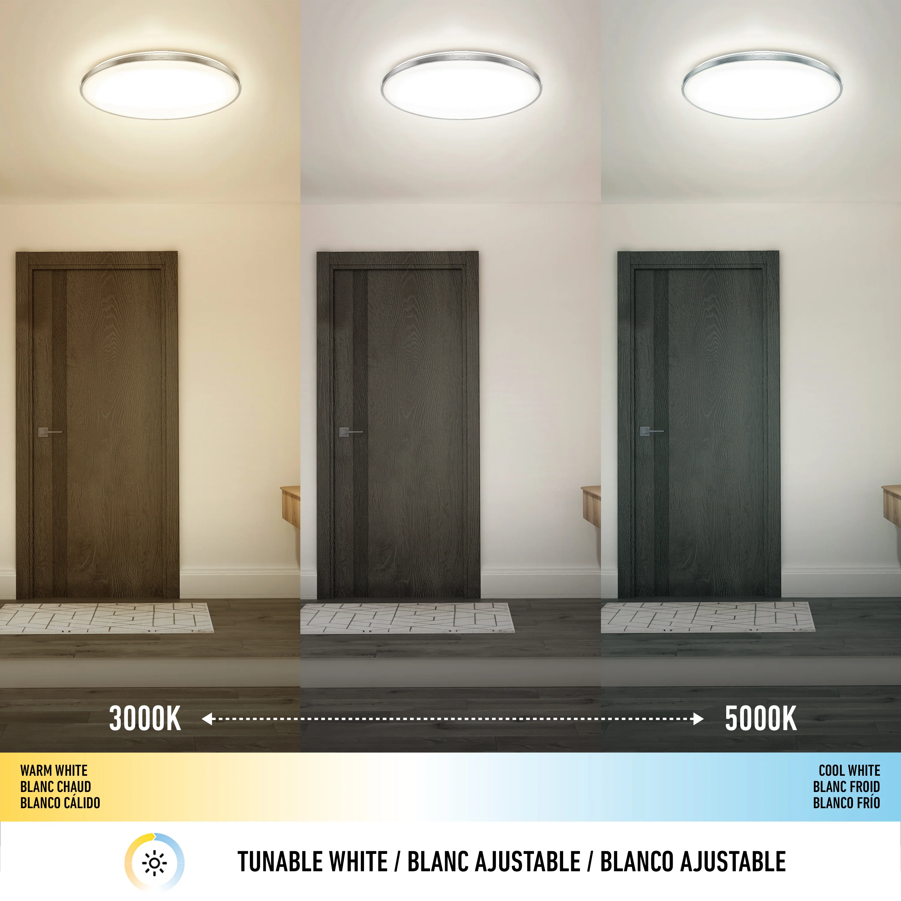 Europa 21 in. (54 cm) Modern LED Flush Mount Ceiling Light - with remote - Image 24