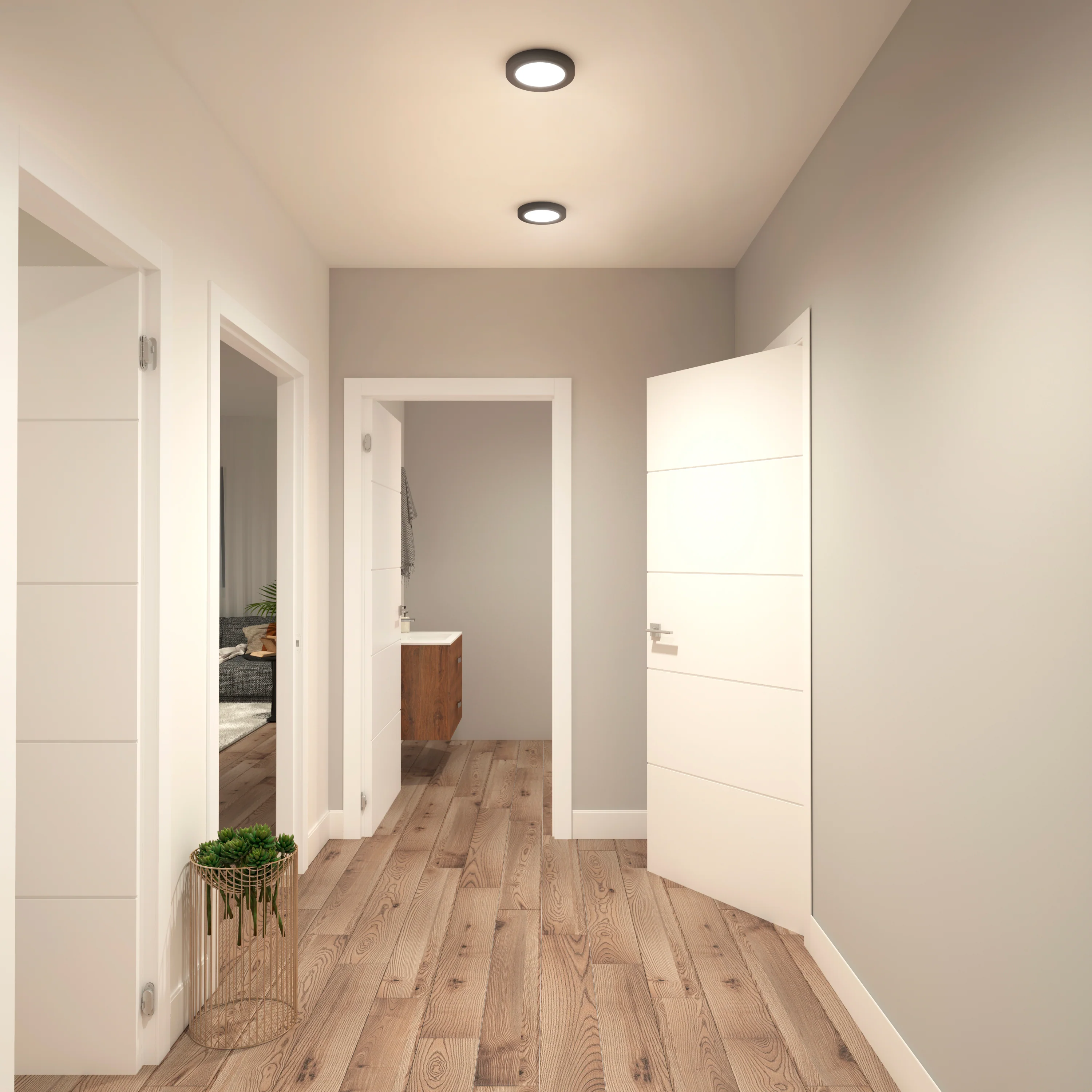 Europa Disk 7 in. (18 cm) Modern LED Flush Mount Ceiling Light 3 CCT - Image 11