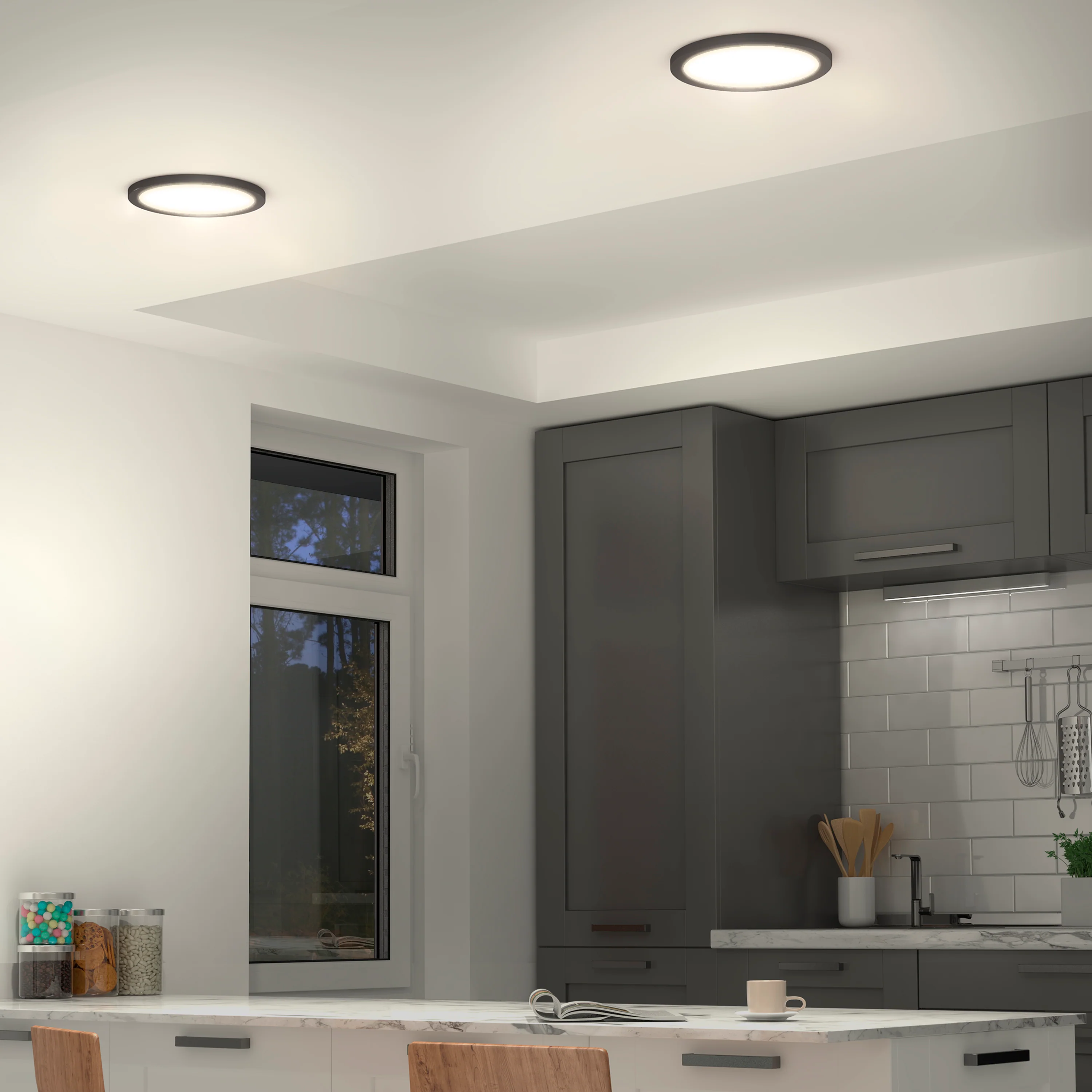 Europa Disk 9 in. (23 cm) Modern LED Flush Mount Ceiling Light 3 CCT - Image 10