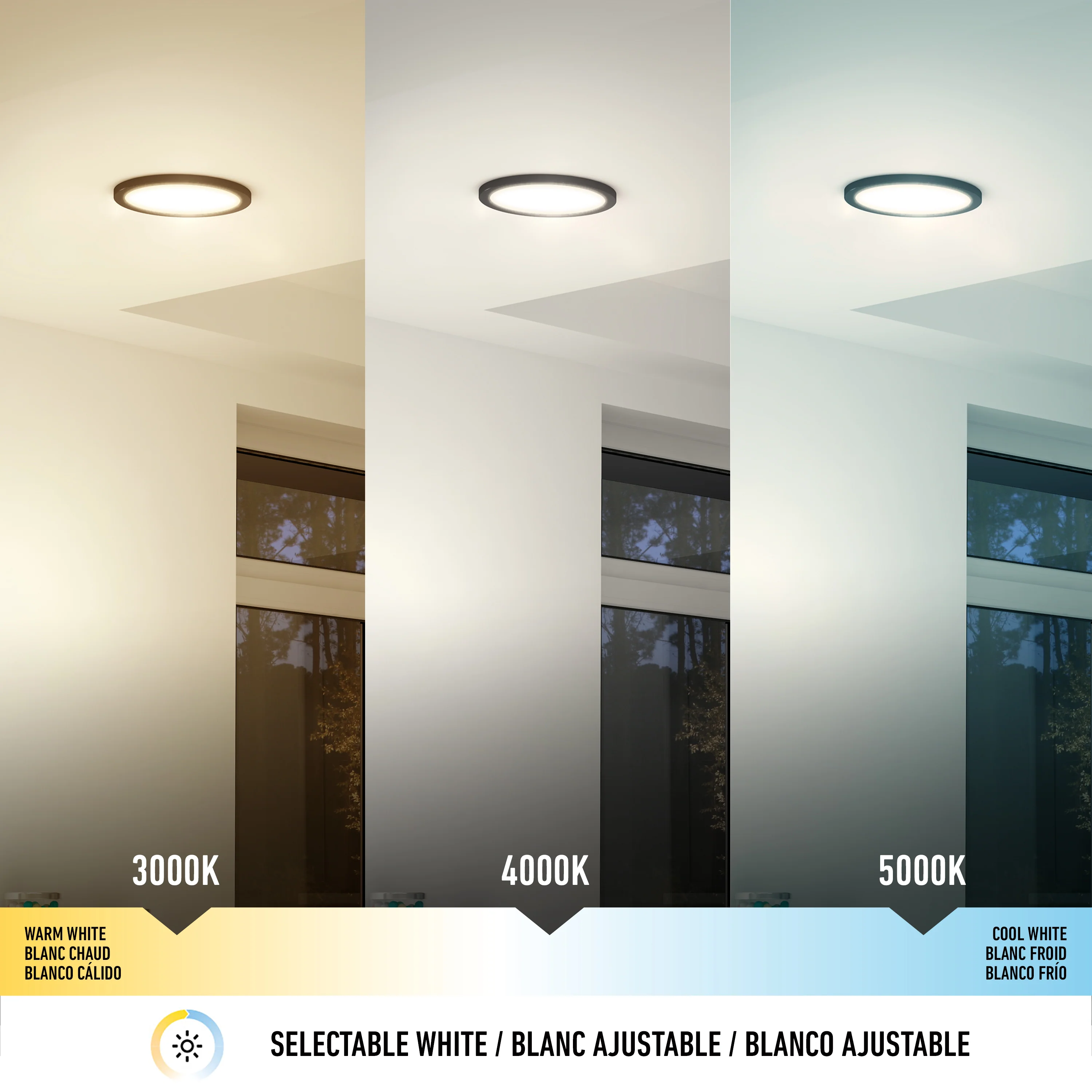 Europa Disk 9 in. (23 cm) Modern LED Flush Mount Ceiling Light 3 CCT - Image 14