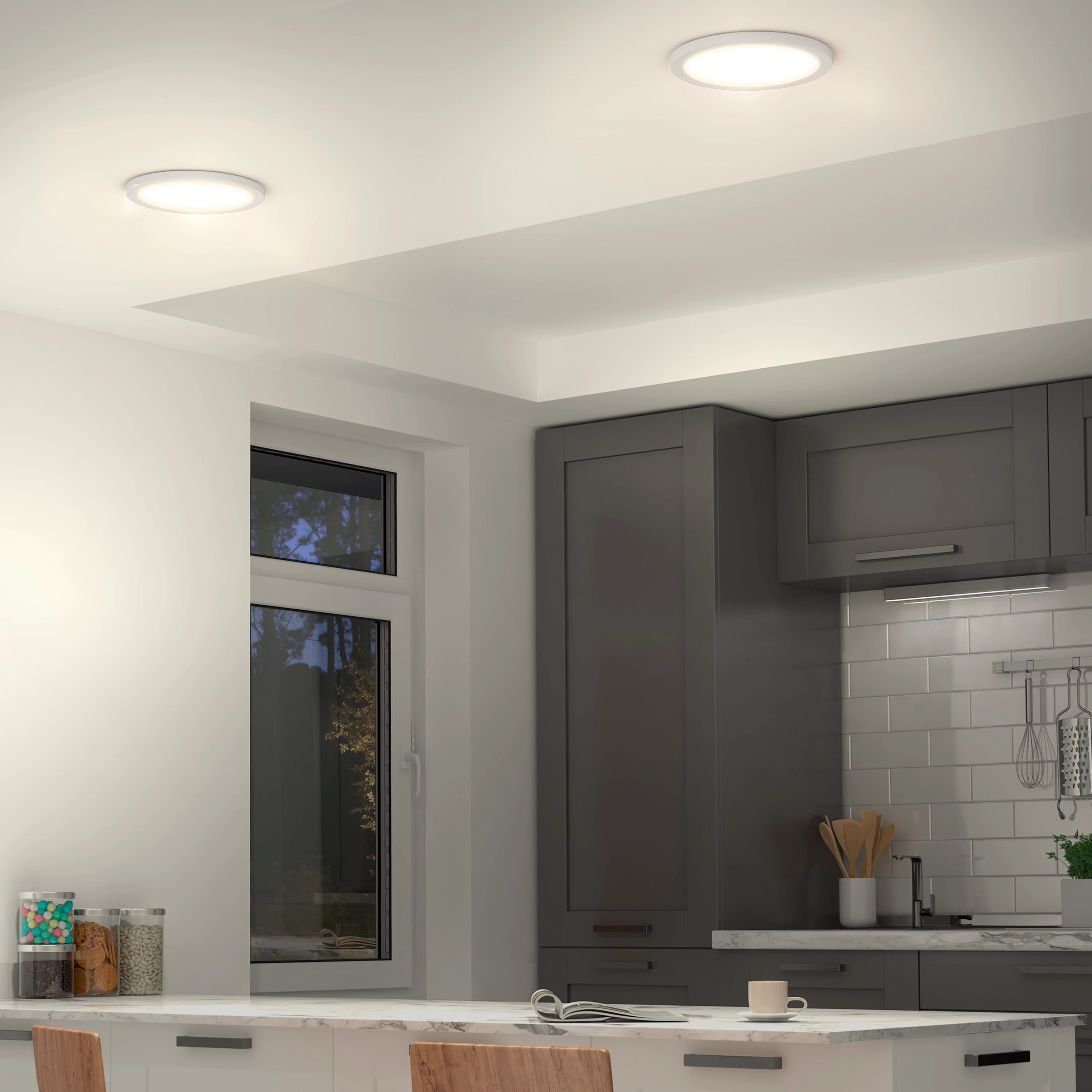 Europa Disk 9 in. (23 cm) Modern LED Flush Mount Ceiling Light 3 CCT - Image 2