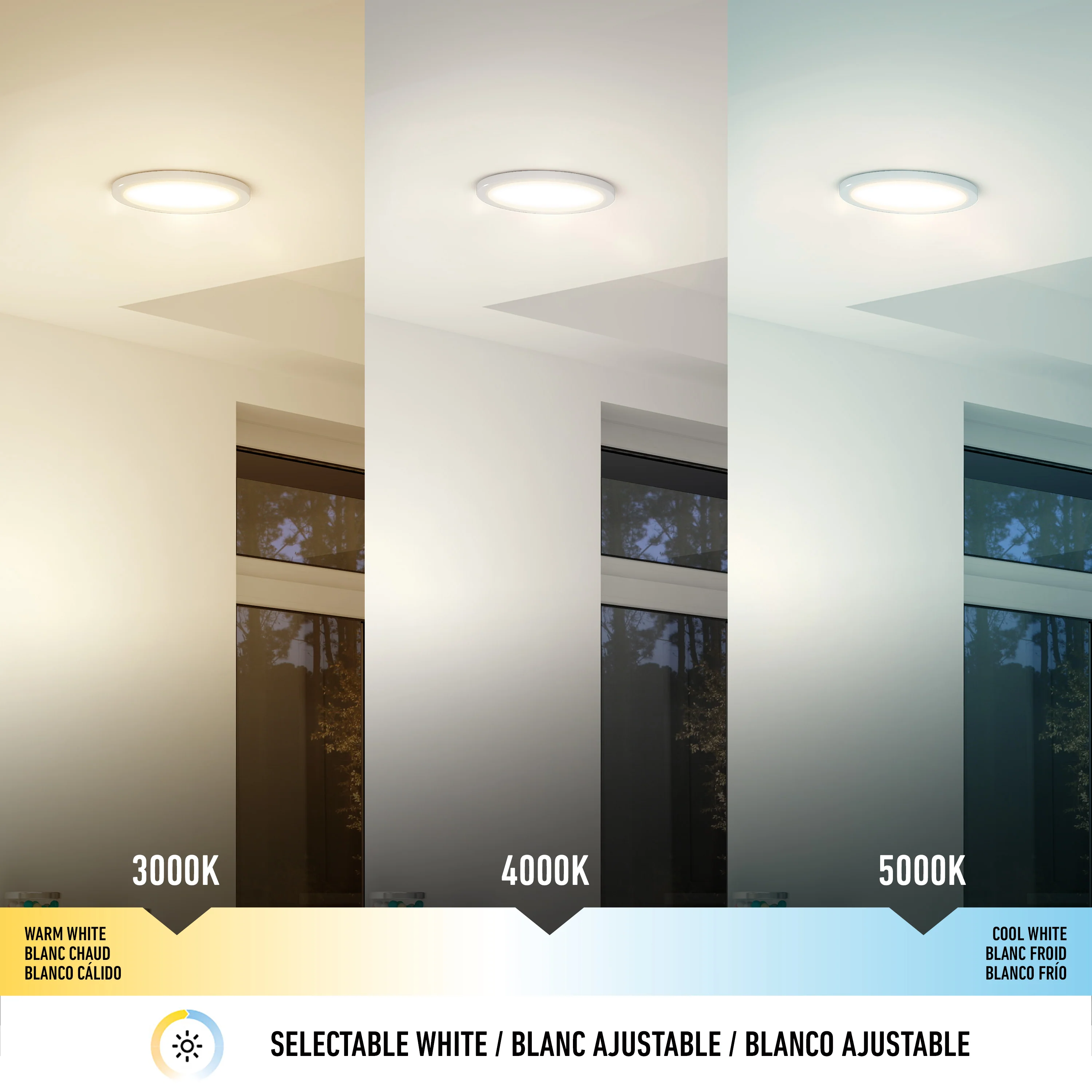 Europa Disk 9 in. (23 cm) Modern LED Flush Mount Ceiling Light 3 CCT - Image 6