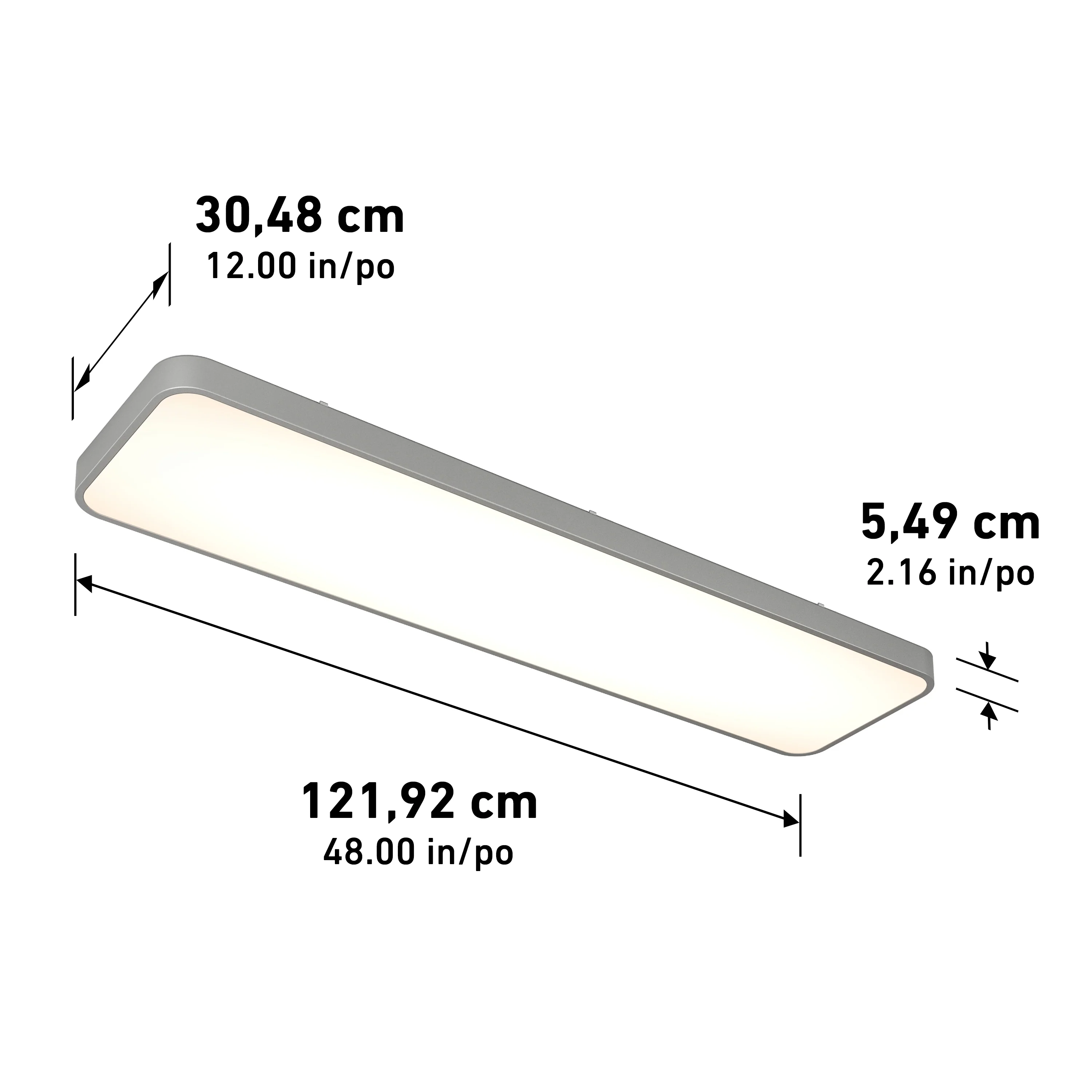 Europa 48 in. x 12 in. (122 x 30 cm) Modern Flush Mount Ceiling Light- with remote - Image 13