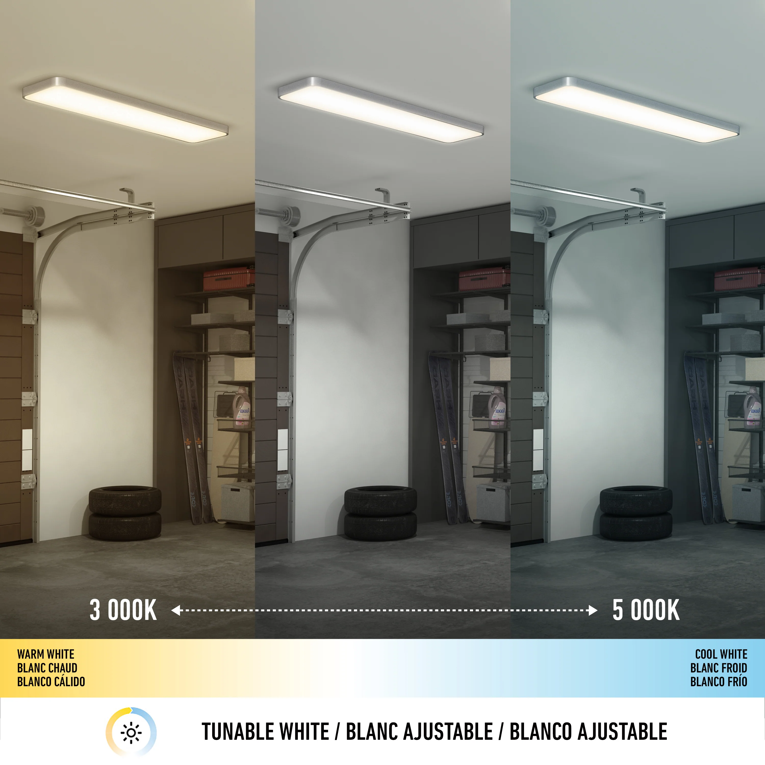 Europa 48 in. x 12 in. (122 x 30 cm) Modern Flush Mount Ceiling Light- with remote - Image 7