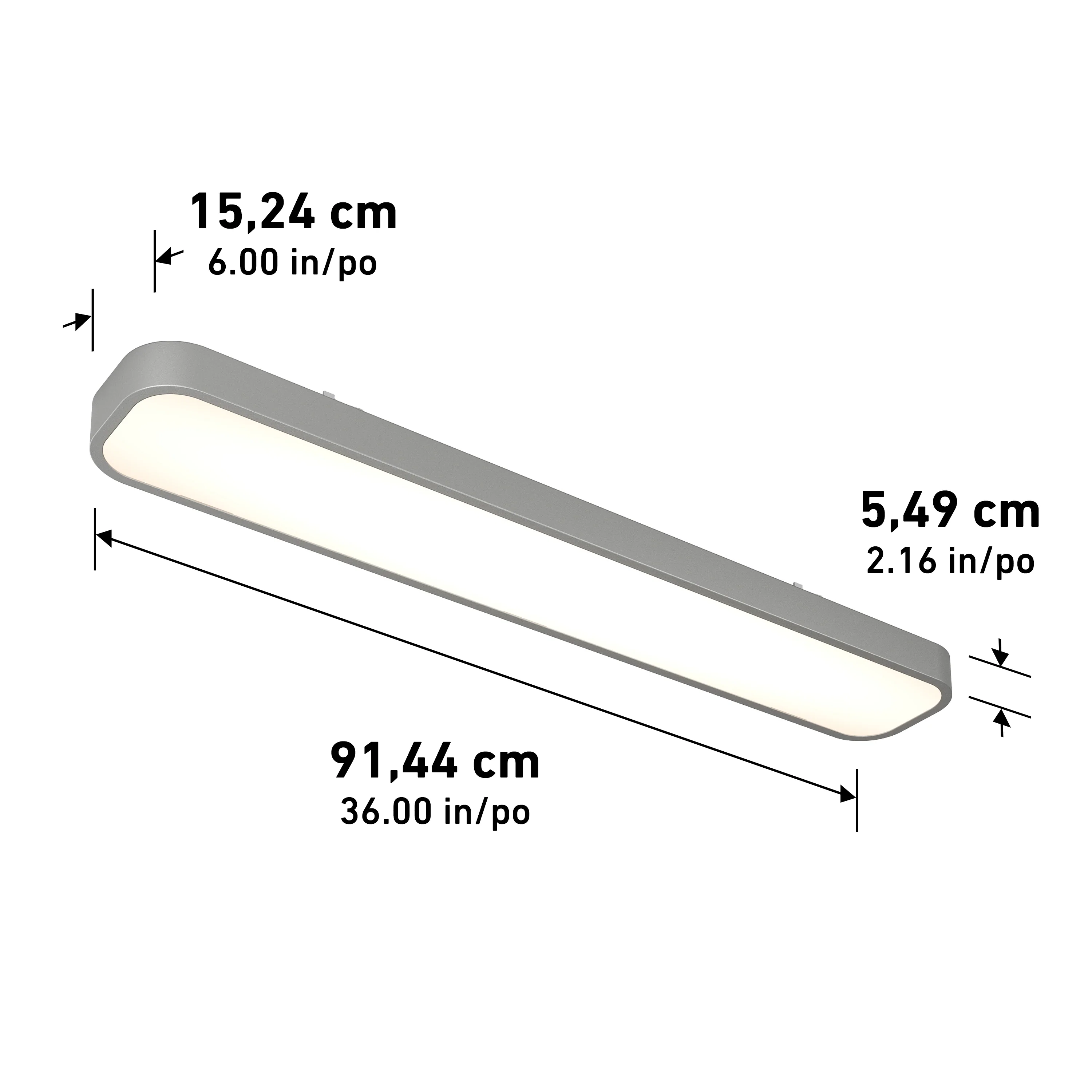 Europa 36 in. x 6 in. (91 x 15 cm) Modern Flush Mount Ceiling Light - with remote - Image 13