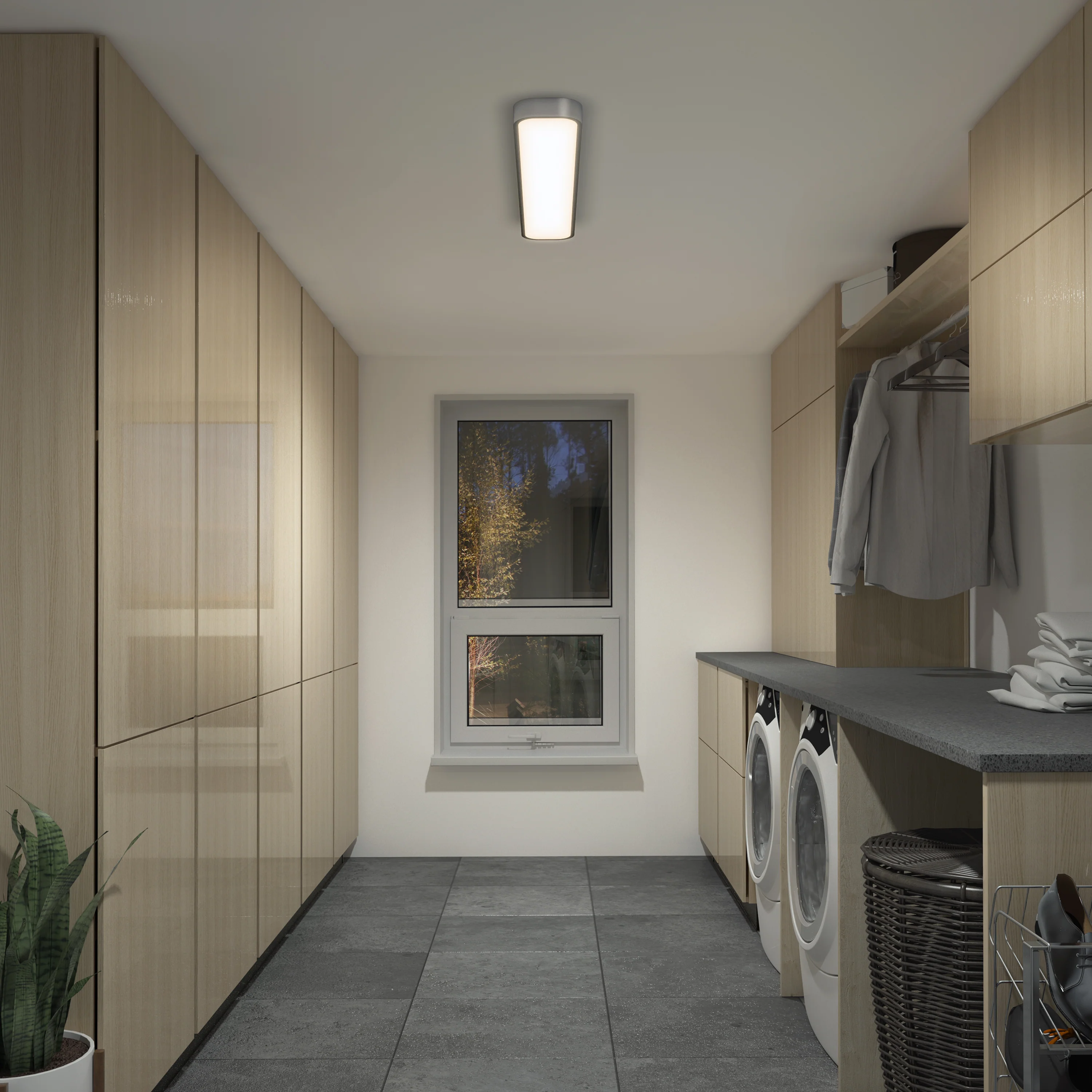 Europa 36 in. x 6 in. (91 x 15 cm) Modern Flush Mount Ceiling Light - with remote - Image 2