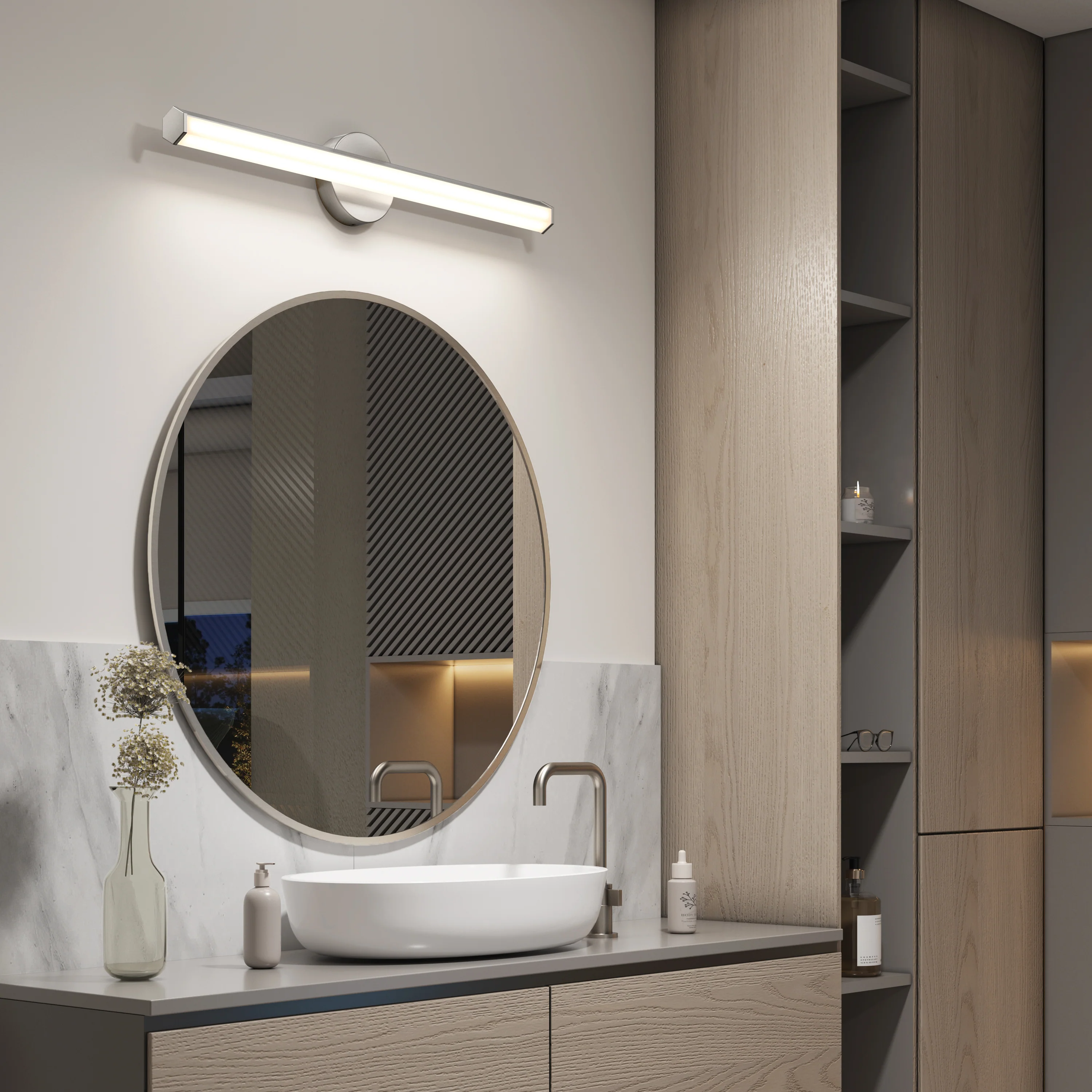 Ewen 27-in (69 cm) Integrated LED 5-CCT Vanity Light Bar for Bathroom - Image 16