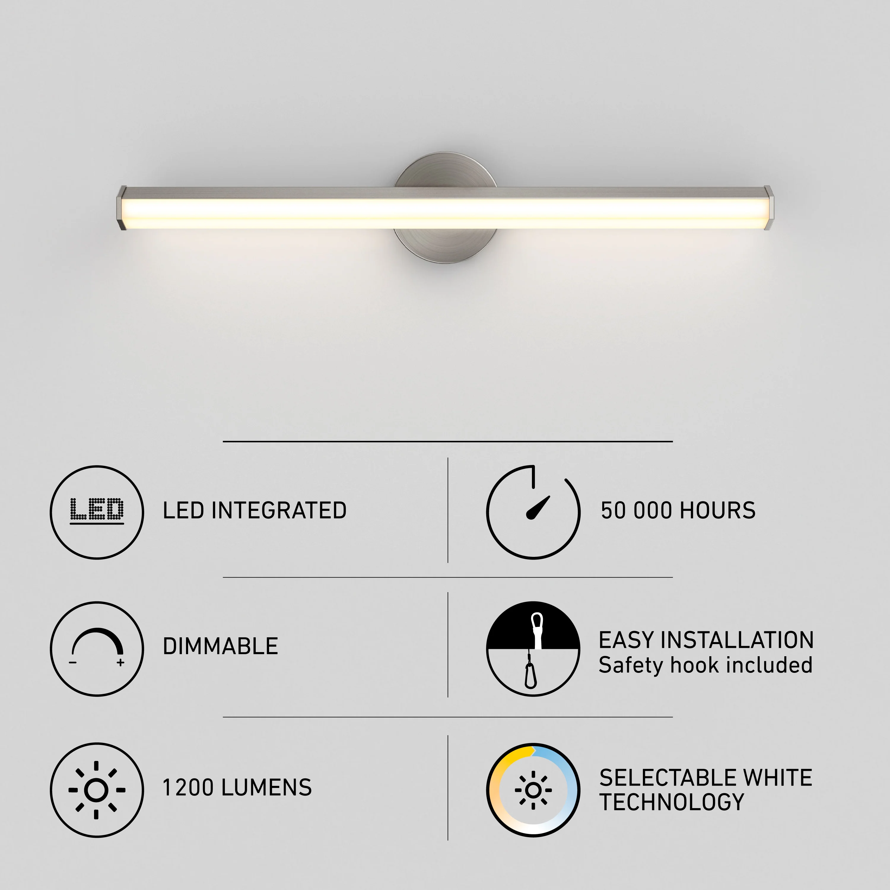 Ewen 27-in (69 cm) Integrated LED 5-CCT Vanity Light Bar for Bathroom - Image 24