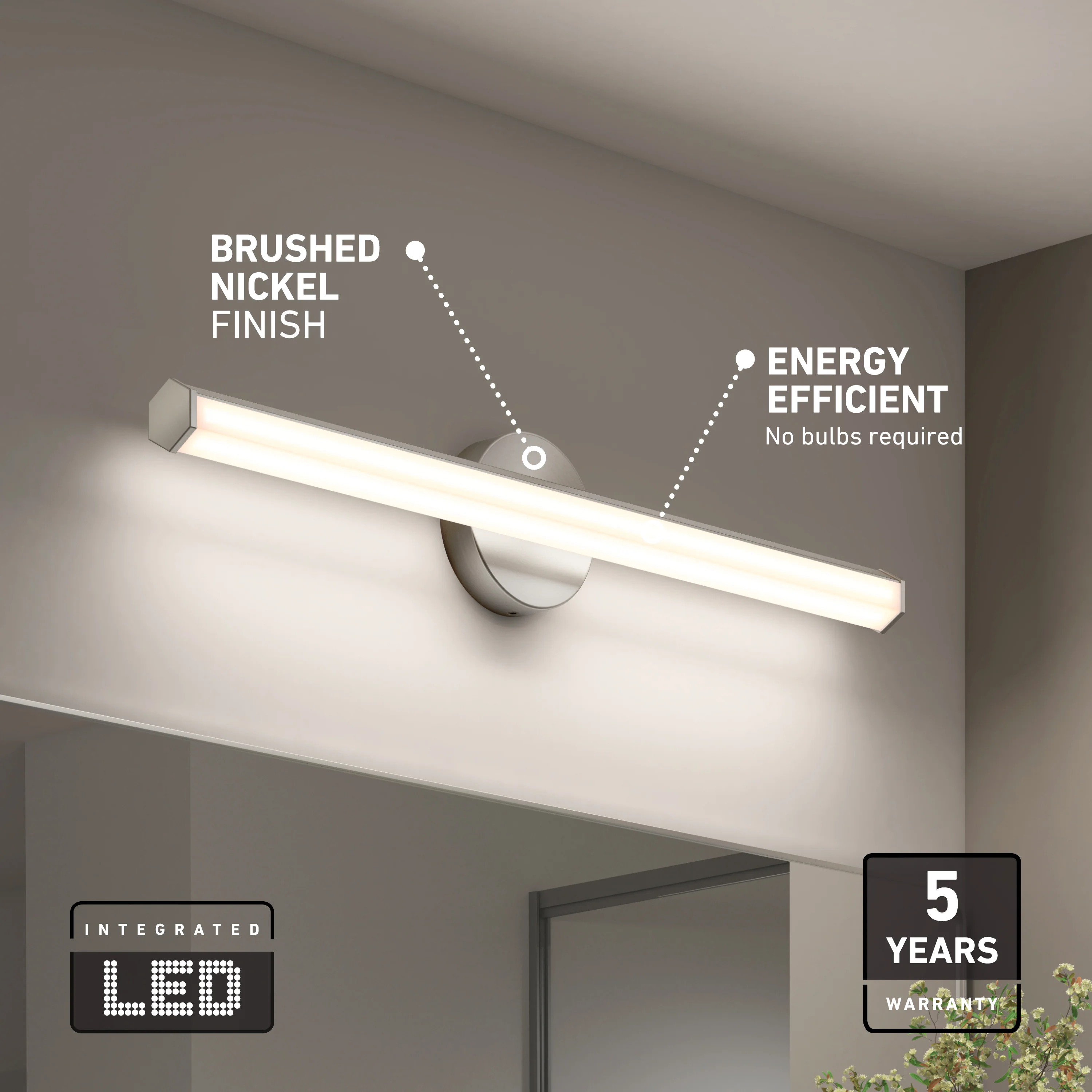 Ewen 27-in (69 cm) Integrated LED 5-CCT Vanity Light Bar for Bathroom - Image 25