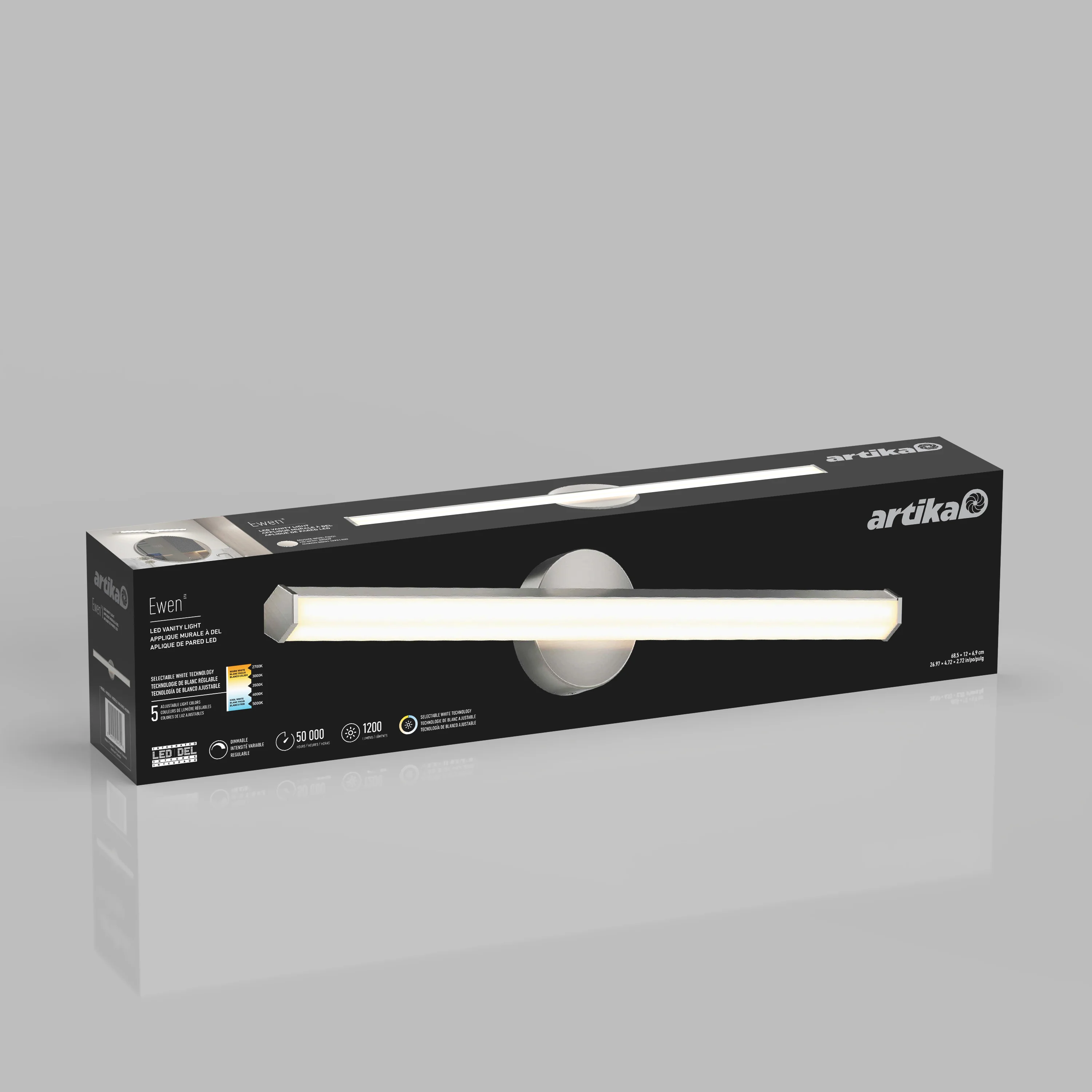 Ewen 27-in (69 cm) Integrated LED 5-CCT Vanity Light Bar for Bathroom - Image 28