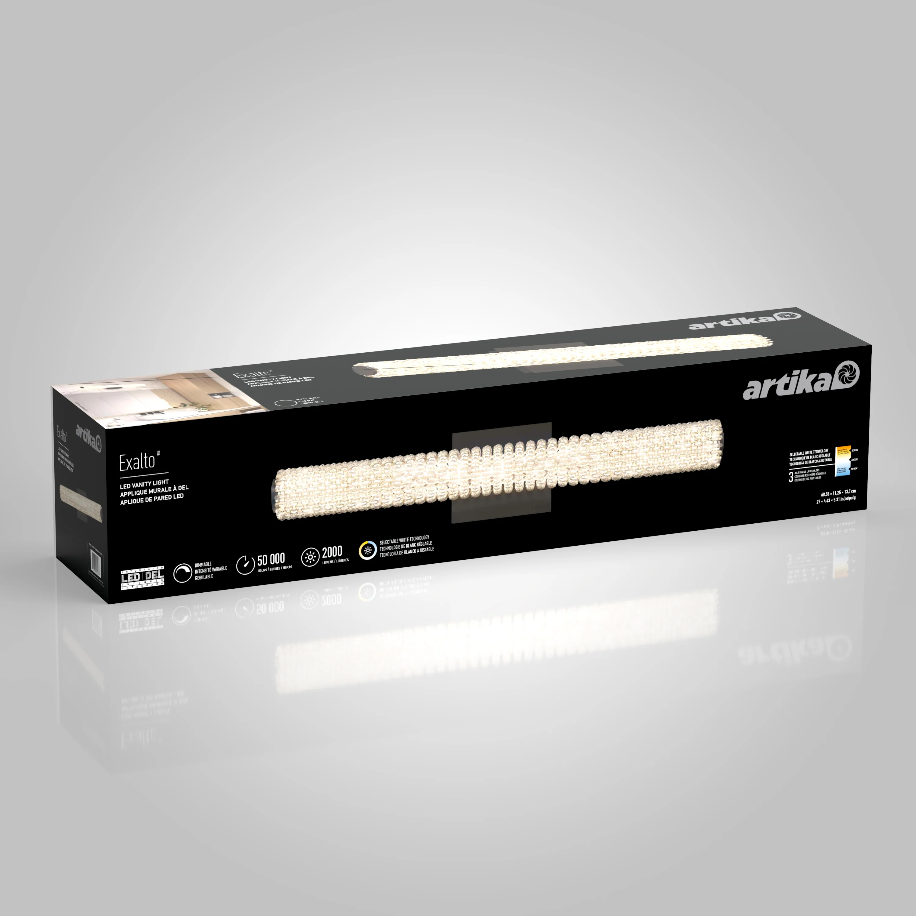 Exalto 27-in (69 cm) Integrated LED Vanity Light Bar for Bathroom - Image 13