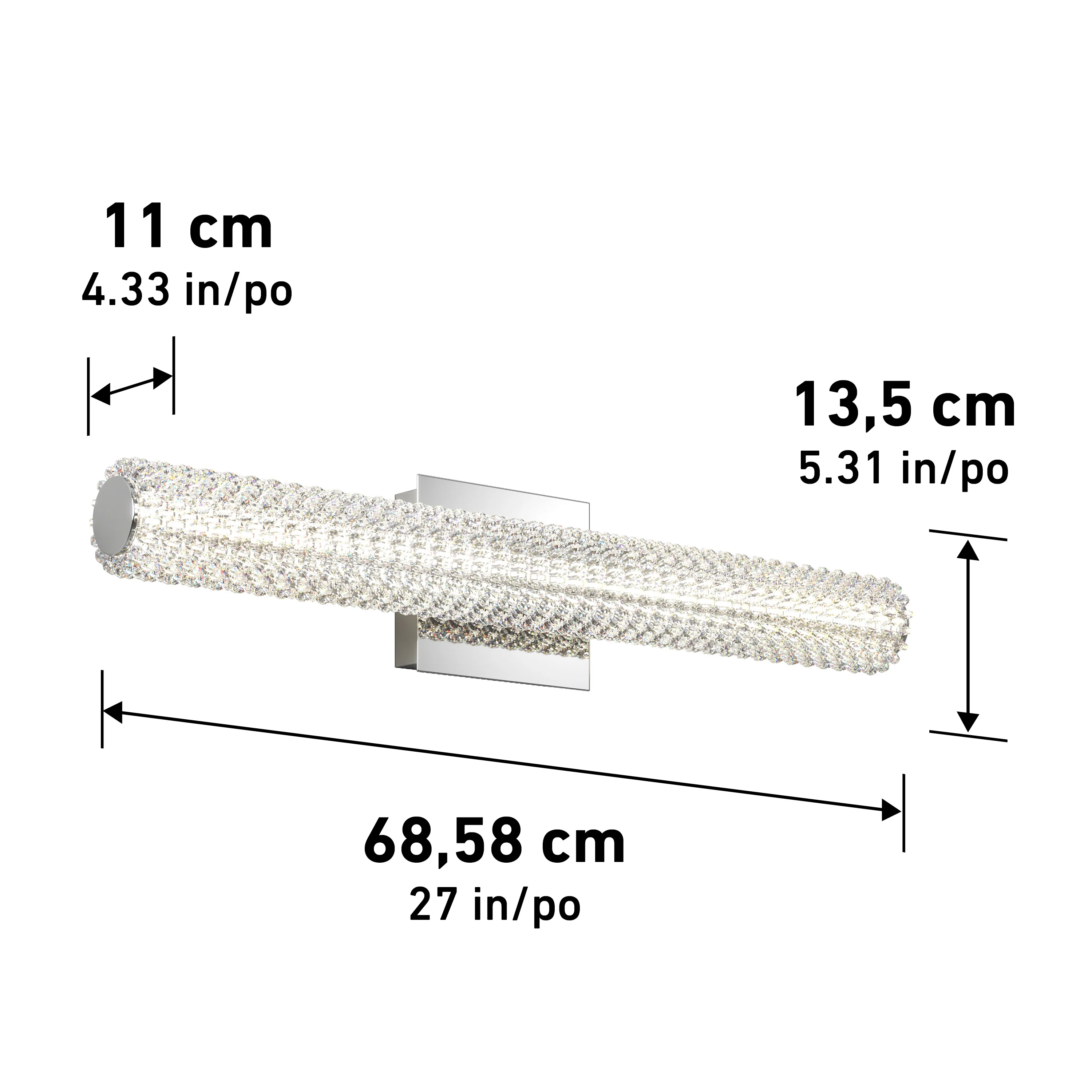 Exalto 27-in (69 cm) Integrated LED Vanity Light Bar for Bathroom - Image 25