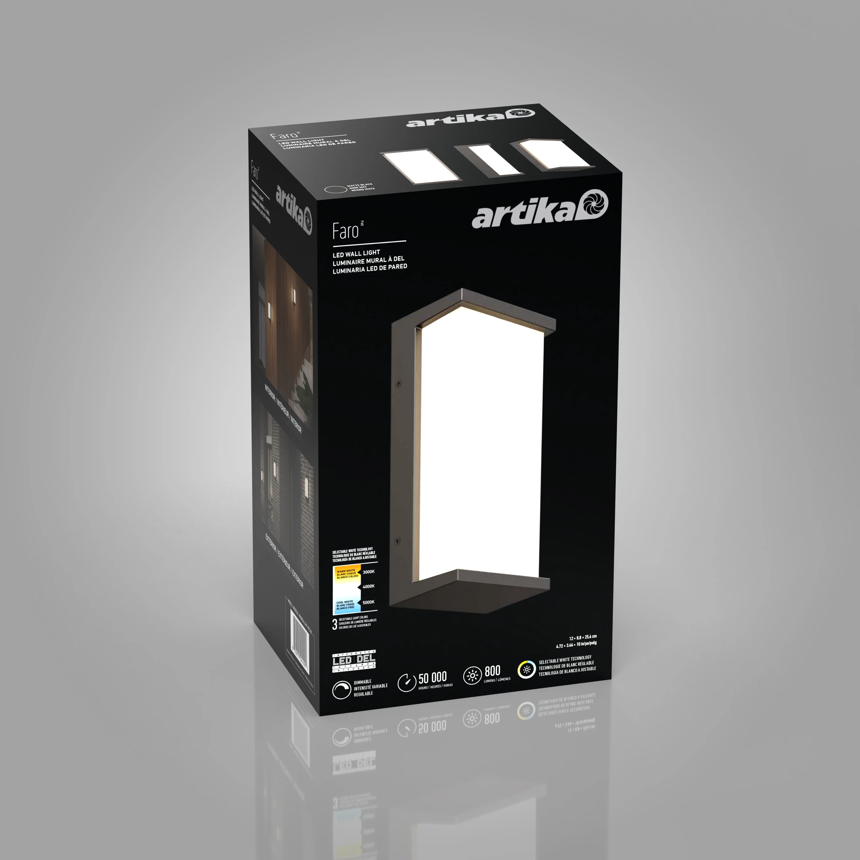Faro modern LED indoor-outdoor wall light 3 CCT - Image 12