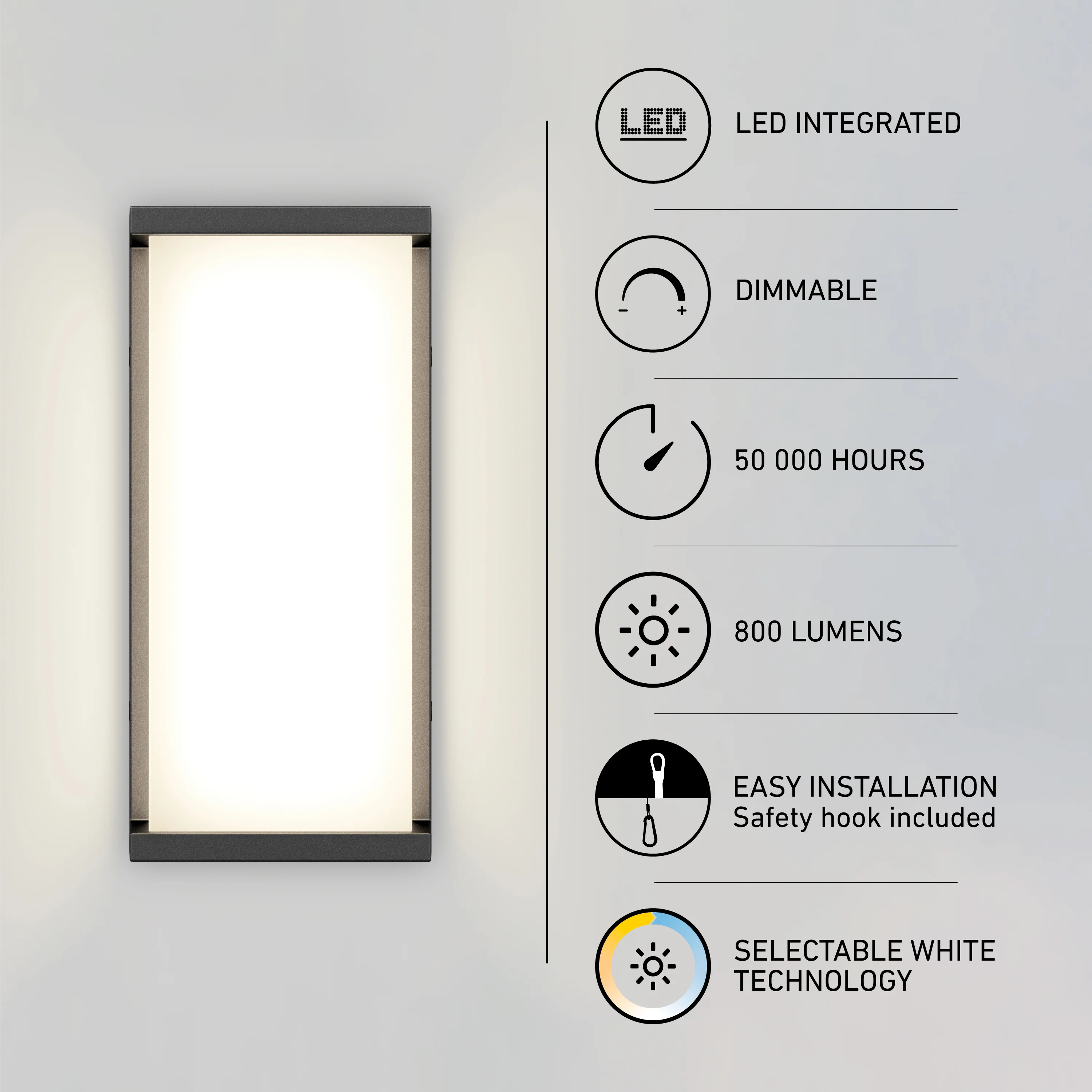 Faro modern LED indoor-outdoor wall light 3 CCT - Image 9