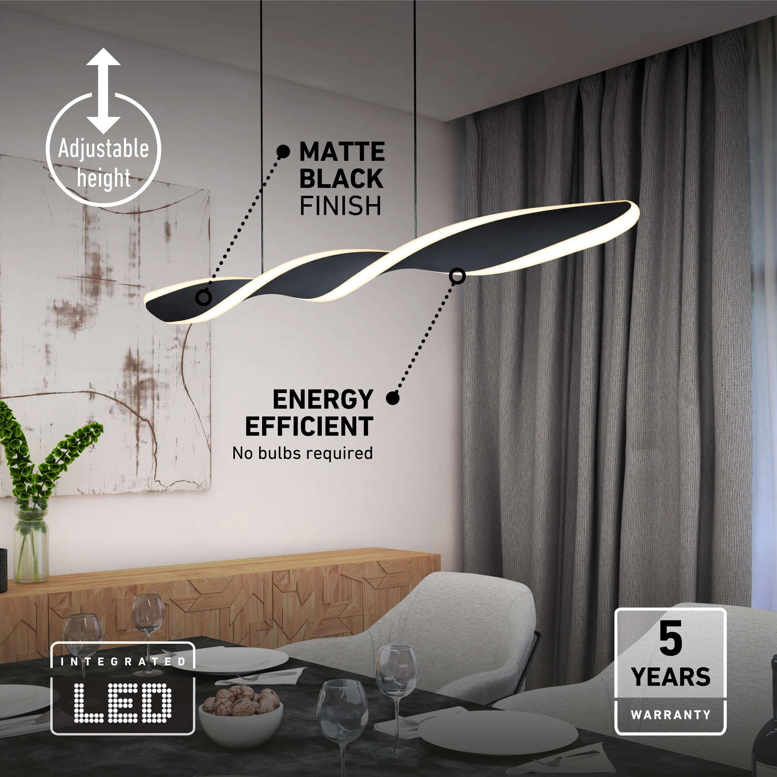 Finley Linear LED pendant light 3 CCT - Image 9