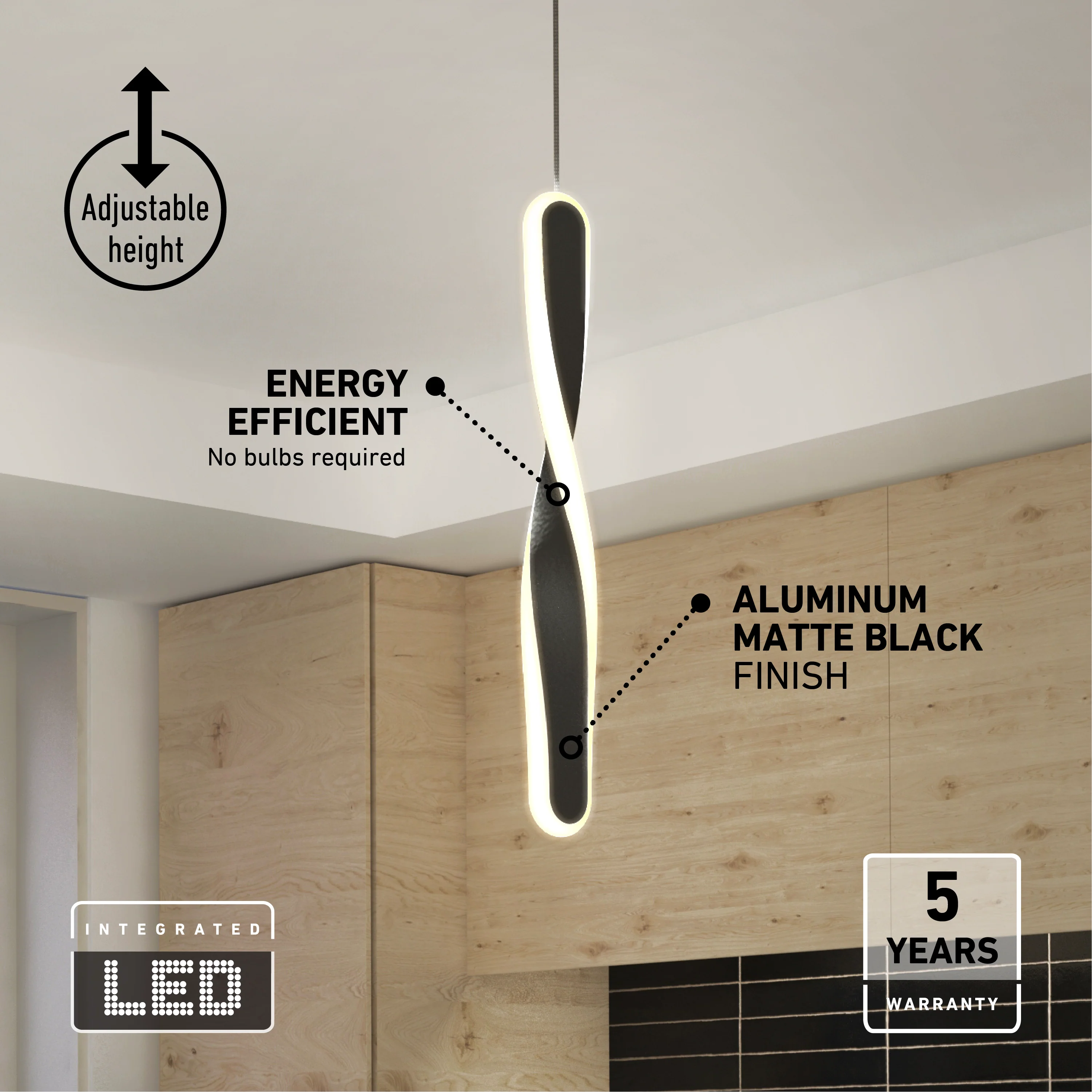 Finley modern LED pendant light 5 CCT - Image 8