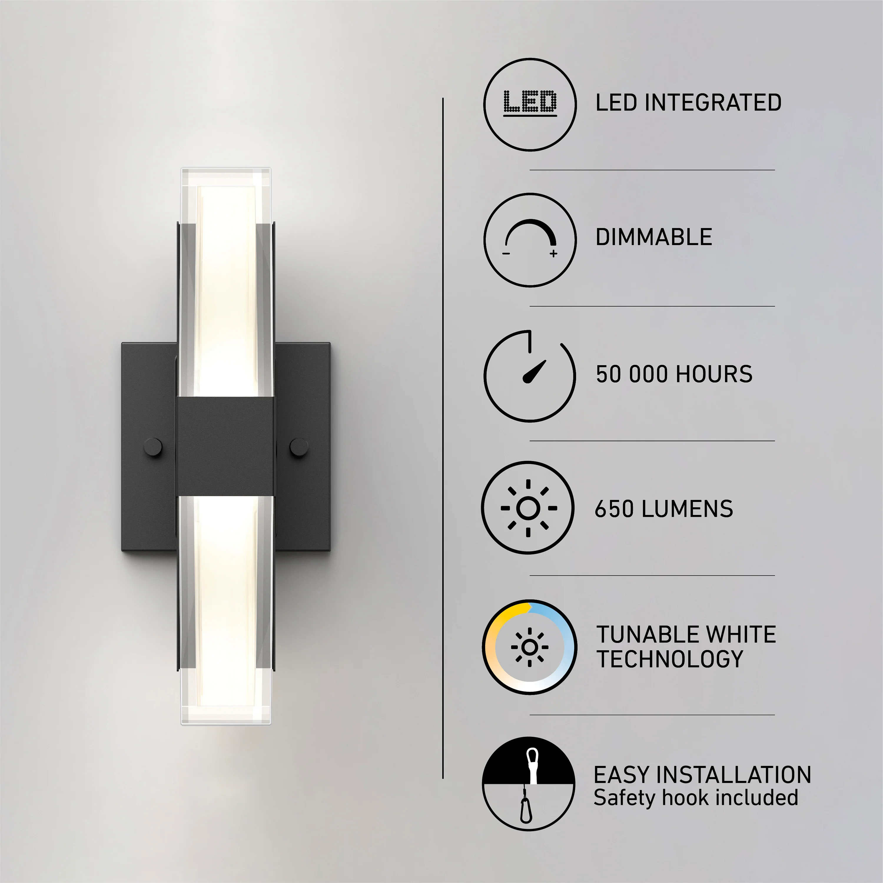 Gemini indoor-outdoor LED wall light - Image 10