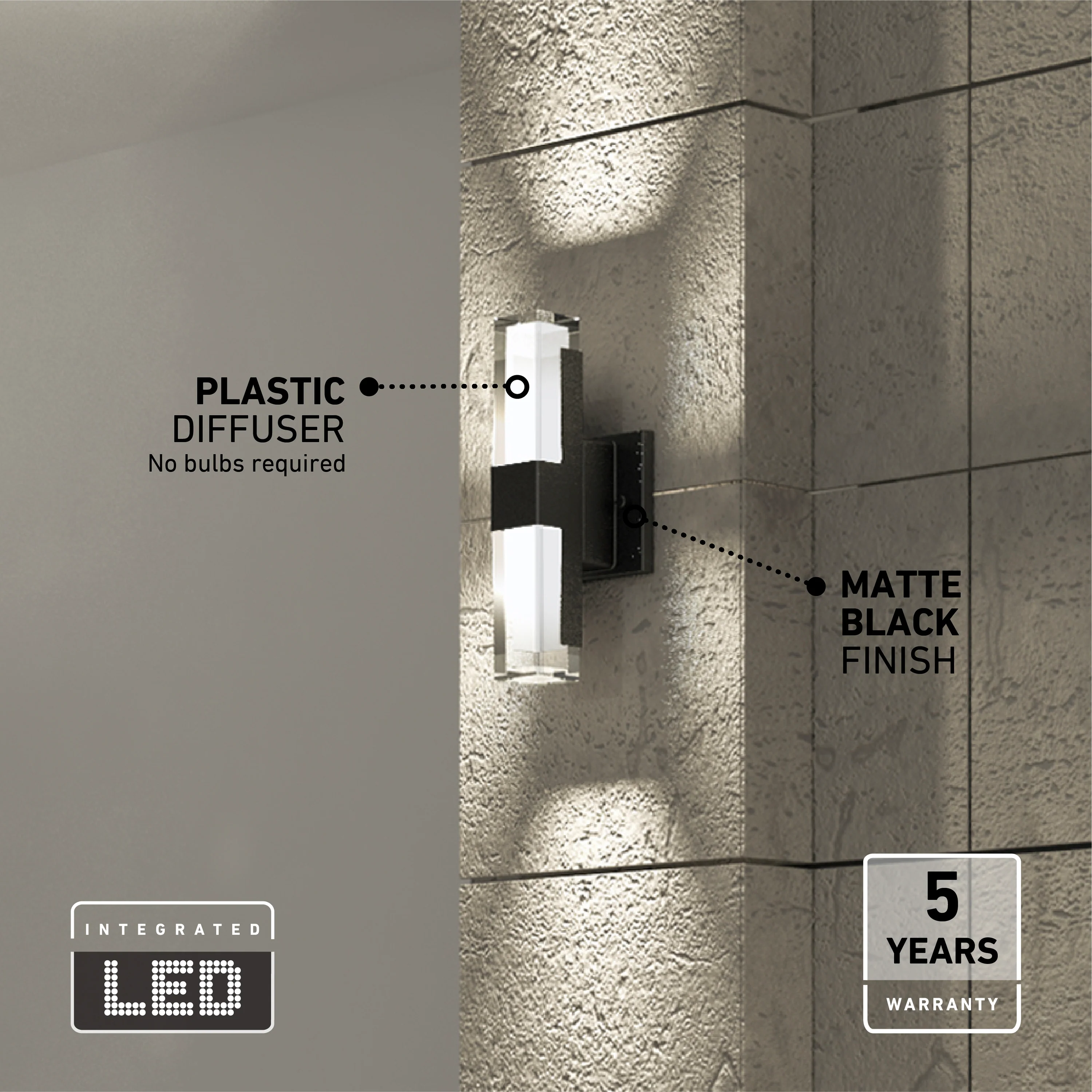 Gemini indoor-outdoor LED wall light - Image 9