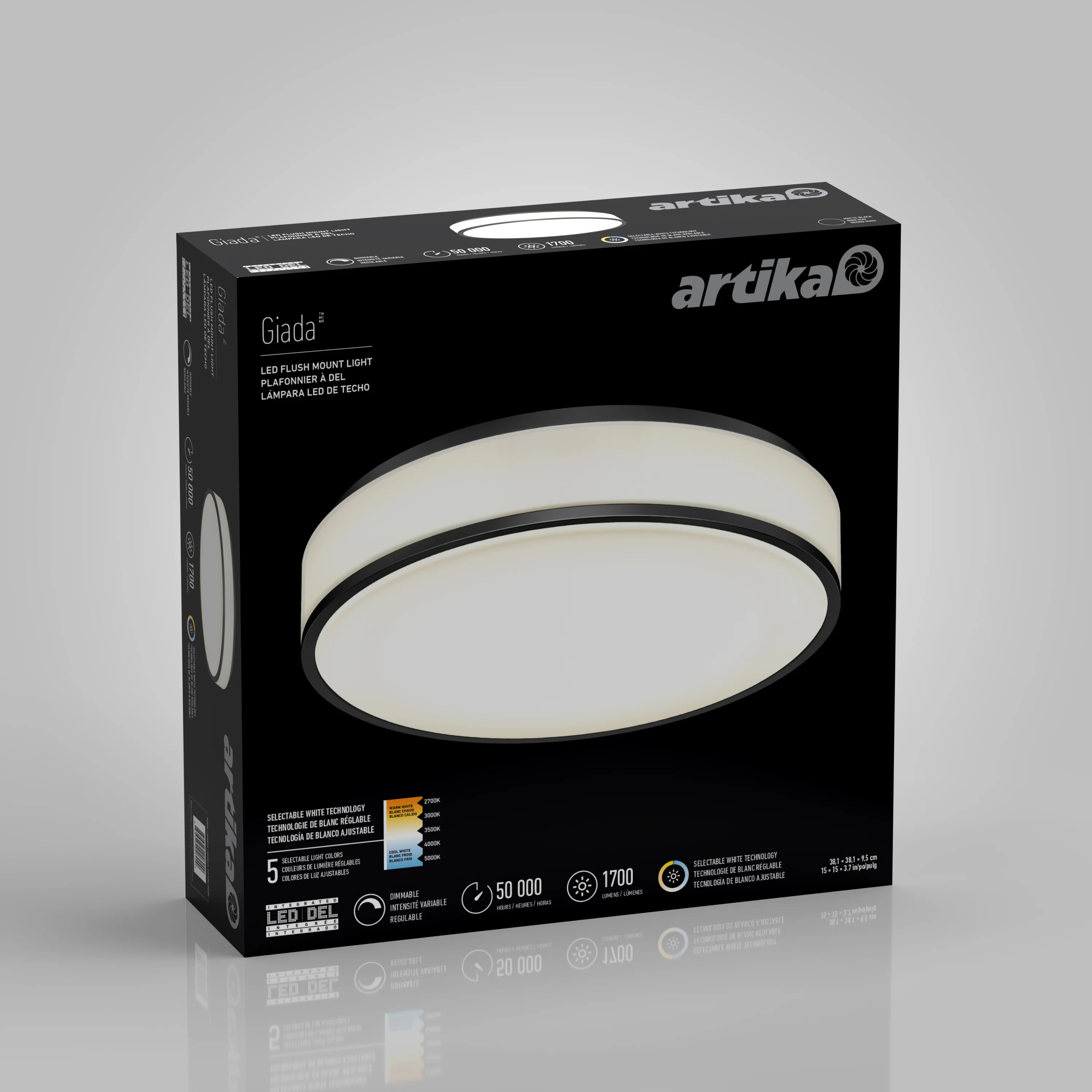 Giada 15 in. (38 cm) Modern LED Flush Mount Ceiling Light 5 CCT - Image 11