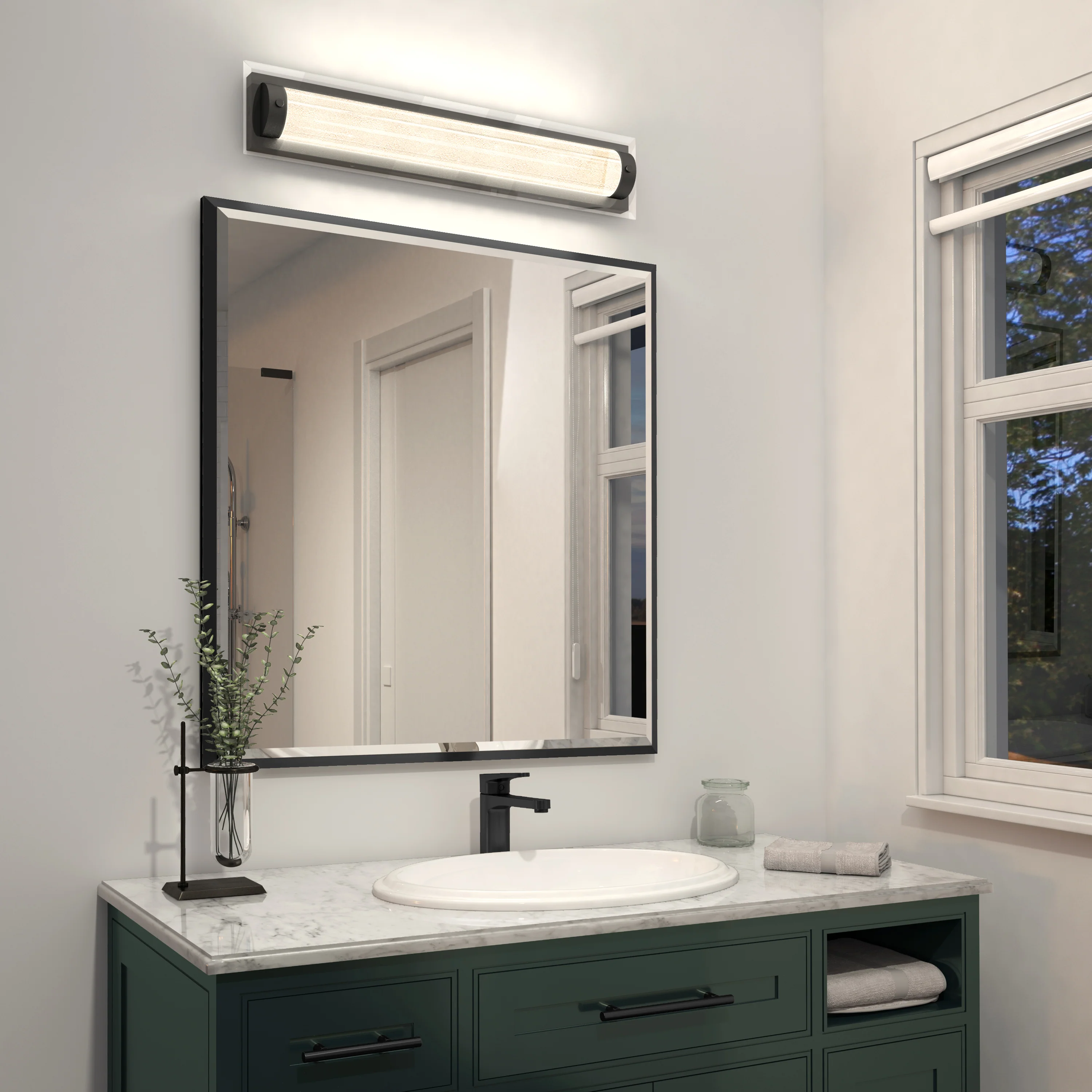Glamour 27-in (69 cm) Integrated LED 3-CCT Vanity Light Bar for Bathroom