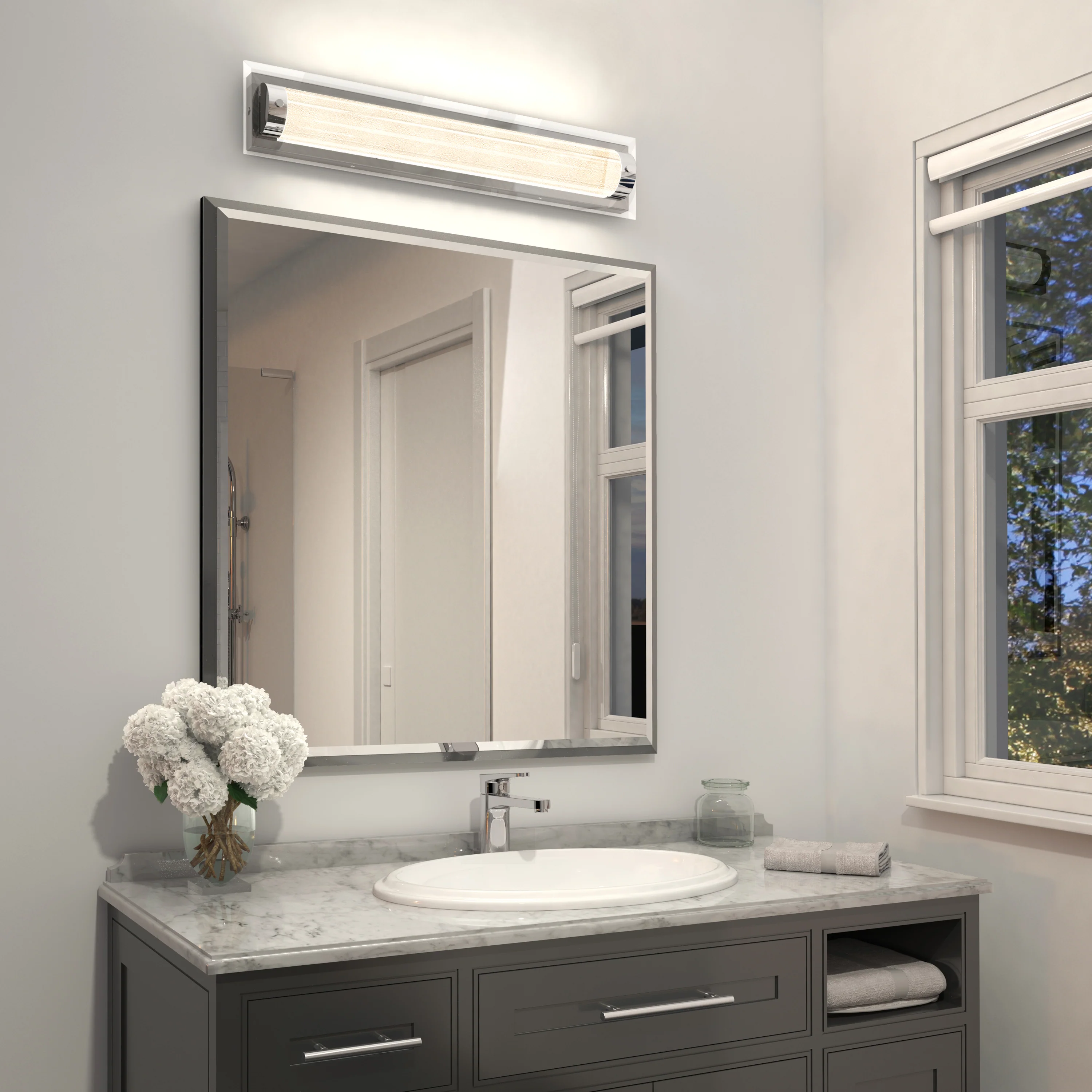 Glamour 27-in (69 cm) Integrated LED 3-CCT Vanity Light Bar for Bathroom - Image 10