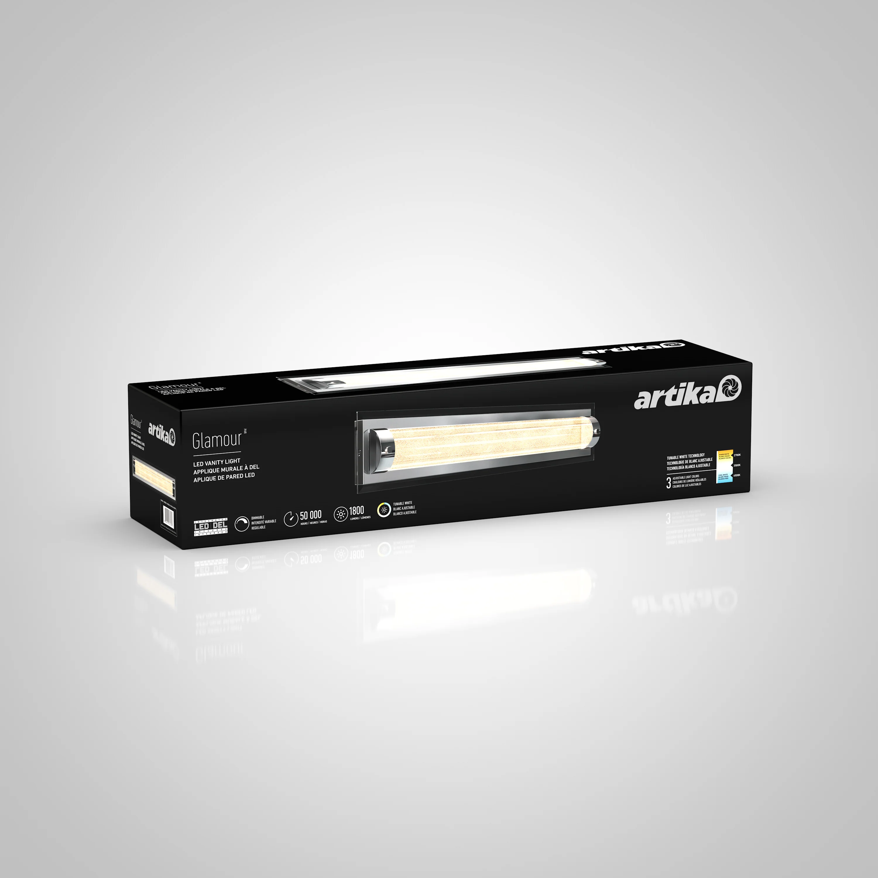 Glamour 27-in (69 cm) Integrated LED 3-CCT Vanity Light Bar for Bathroom - Image 16