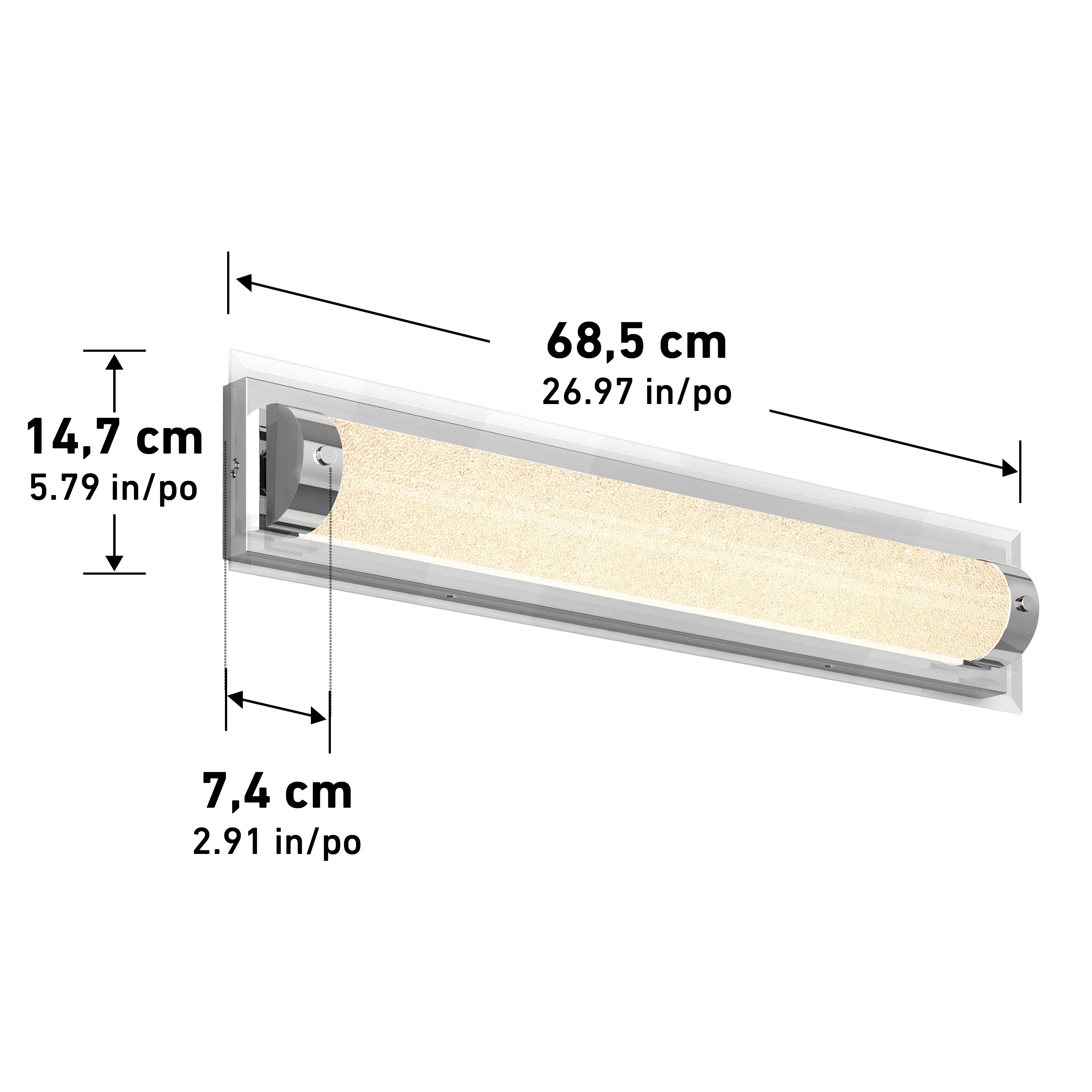 Glamour 27-in (69 cm) Integrated LED 3-CCT Vanity Light Bar for Bathroom - Image 18
