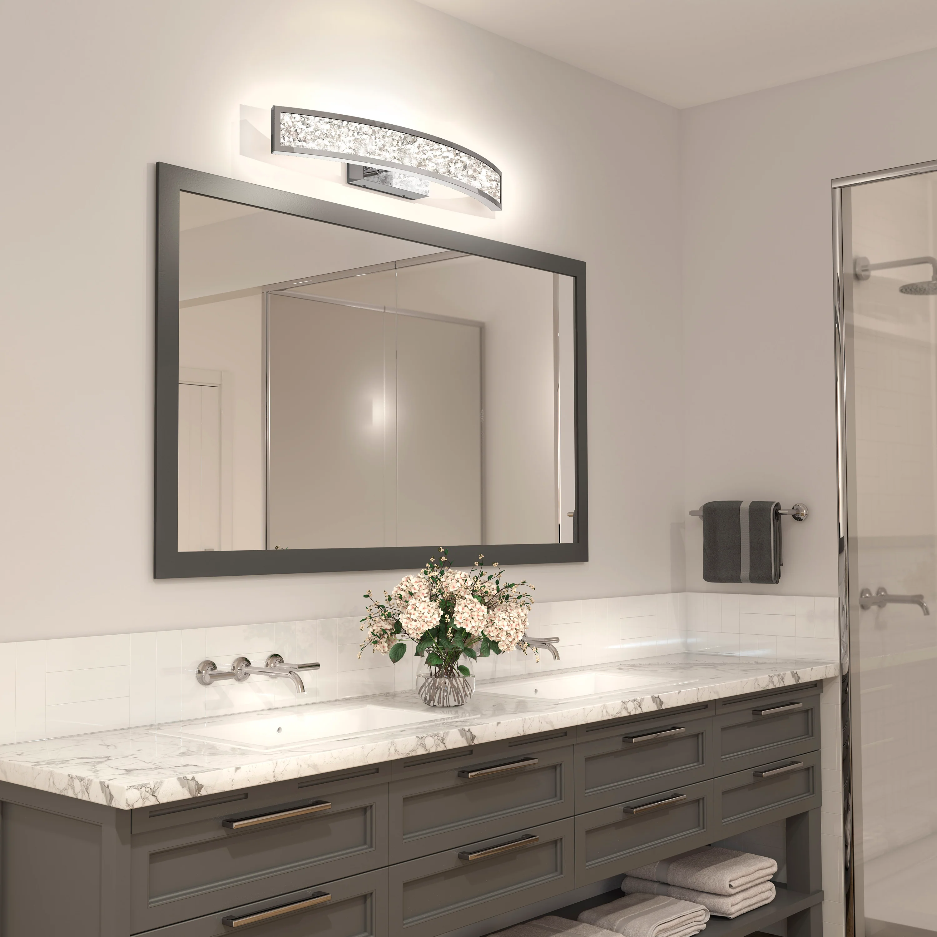Glitter 27-in (69 cm) Integrated LED Vanity Light Bar for Bathroom