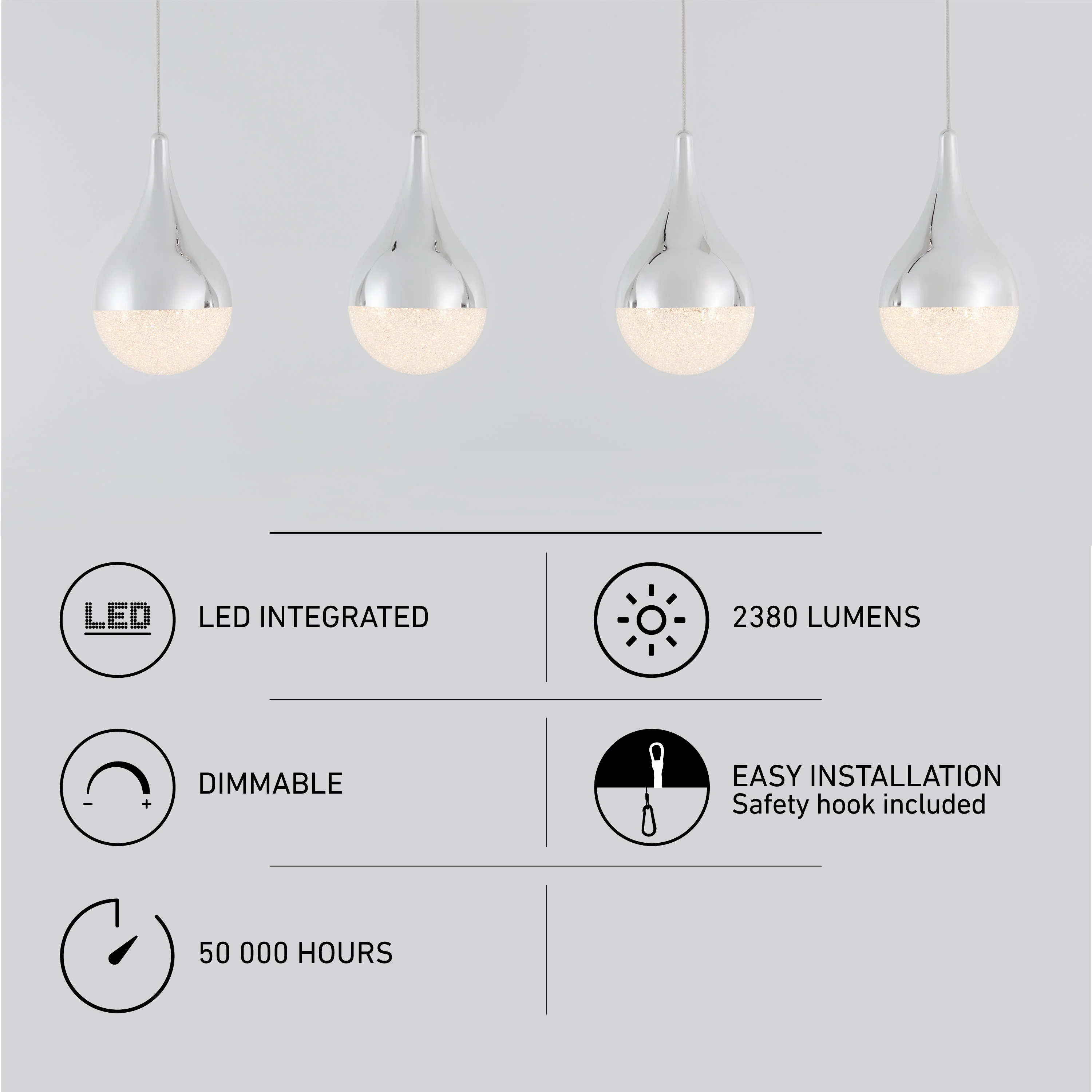 Glitzer 4-light LED pendant - Image 7