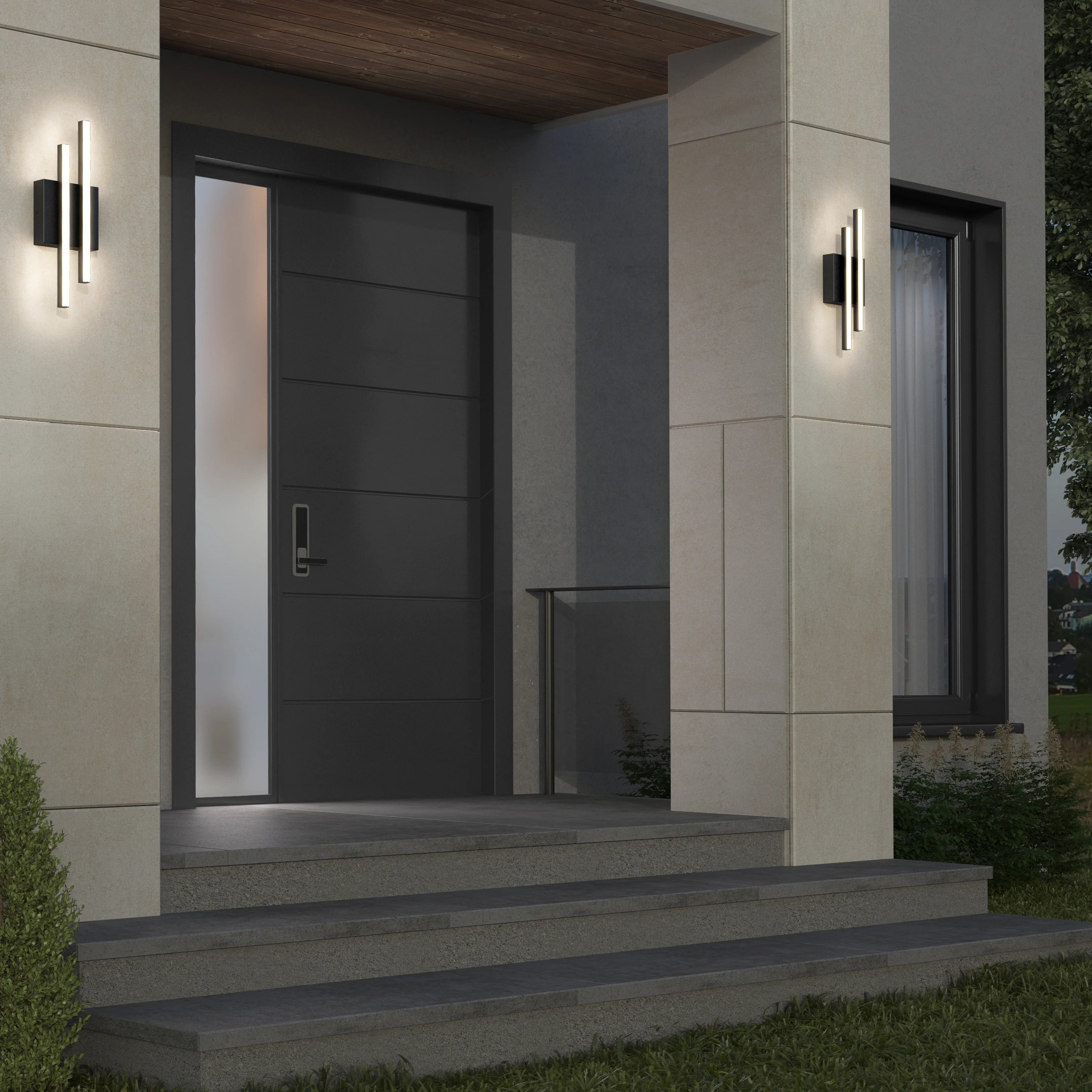 Grid indoor-outdoor LED wall light - Image 2