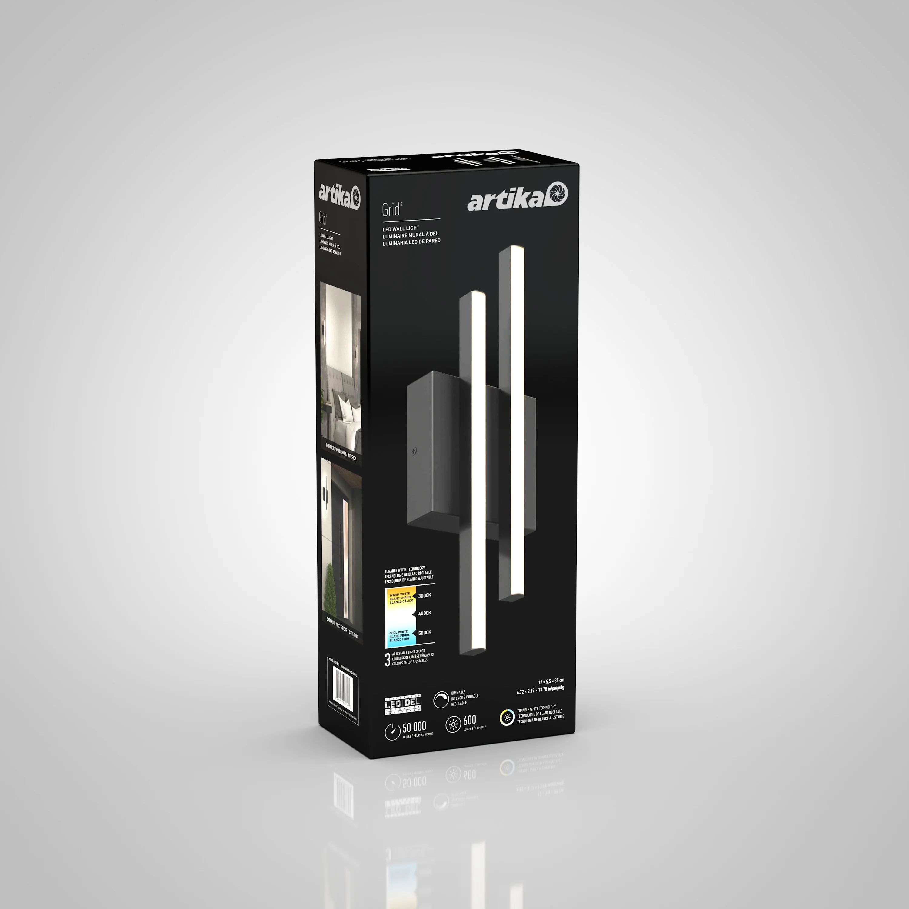 Grid indoor-outdoor LED wall light - Image 9