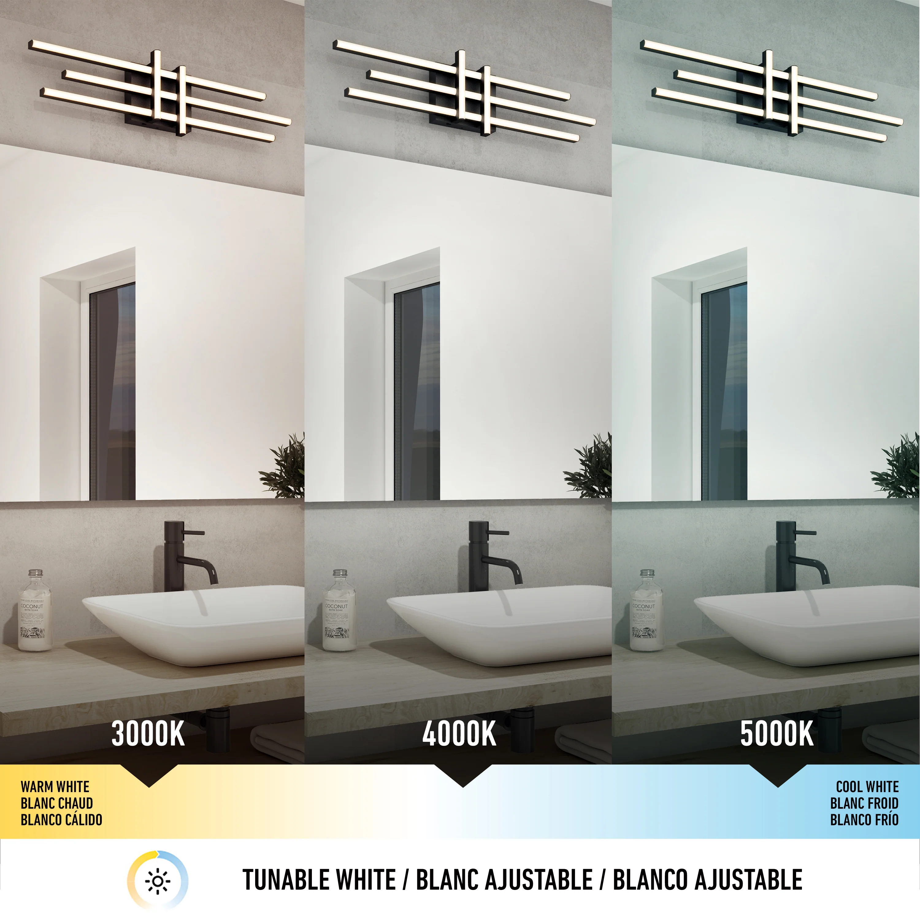 Grid 27-in (69 cm) Integrated LED Vanity Light Bar for Bathroom - Image 7