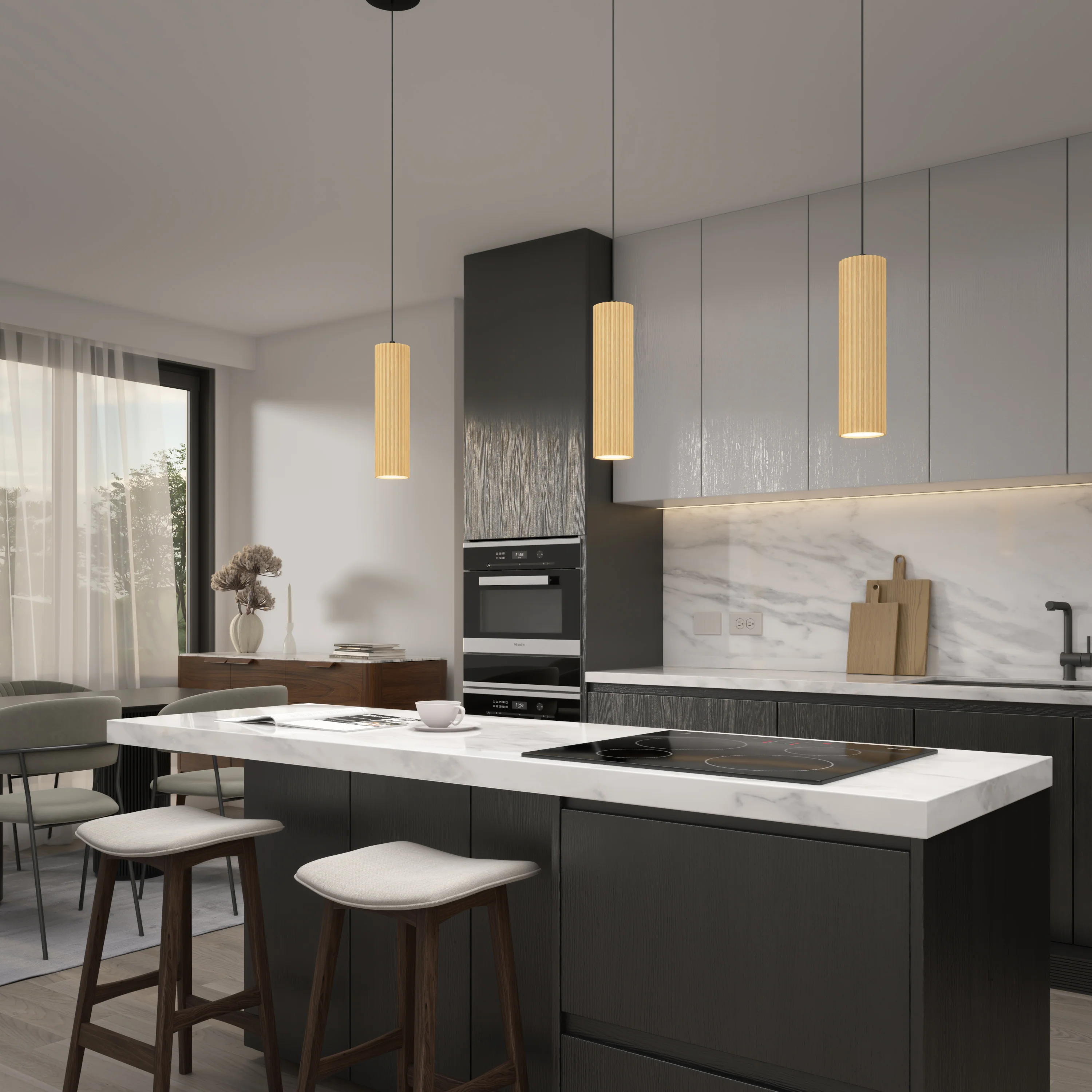 Groove LED modern pendant light 3 CCT - Image 16