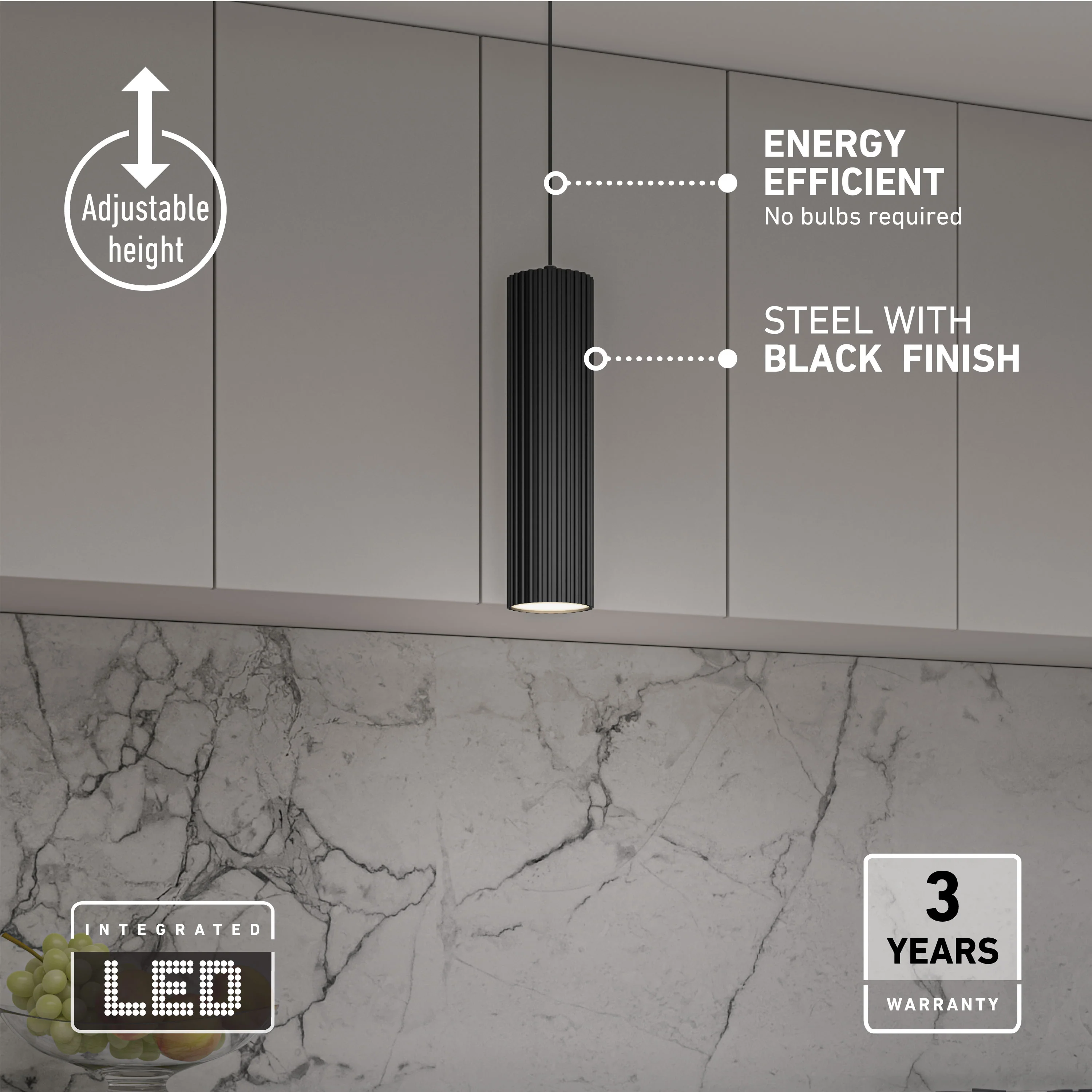 Groove LED modern pendant light 3 CCT - Image 8
