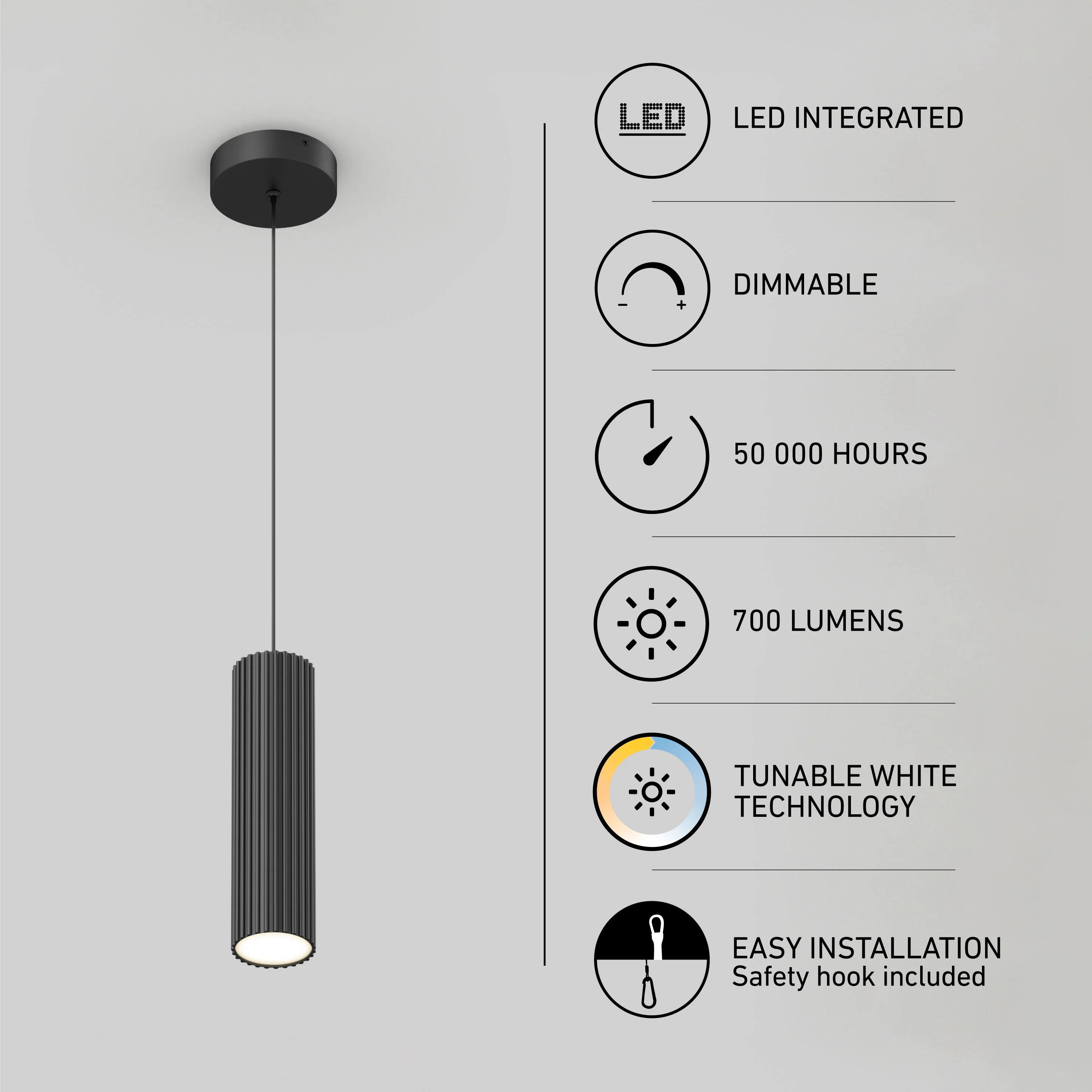 Groove LED modern pendant light 3 CCT - Image 9