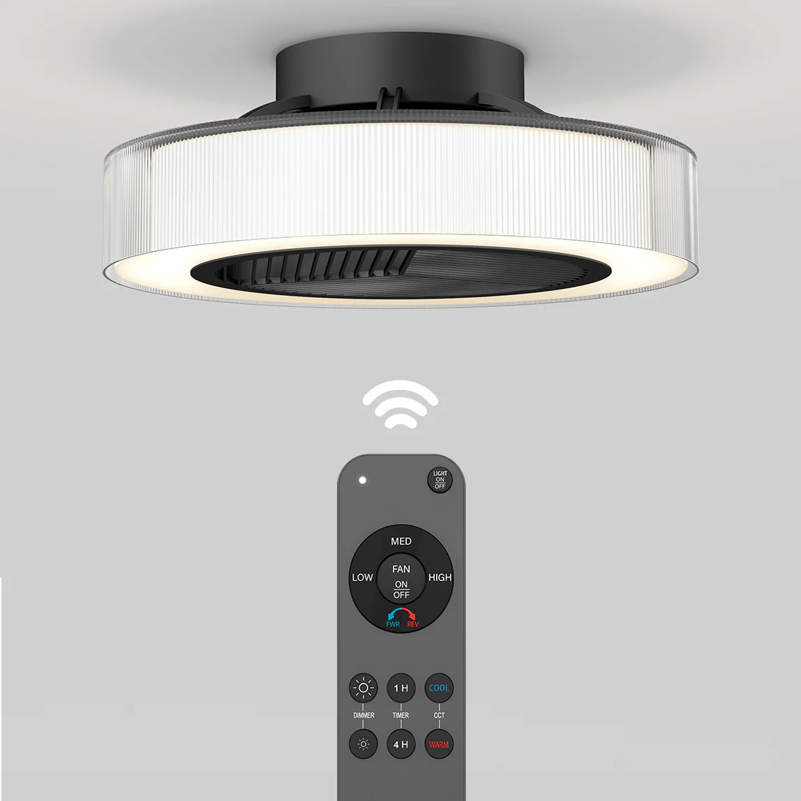 Groove 20 in. (51 cm) LED modern fandelier ceiling fan with light - includes remote - Image 10