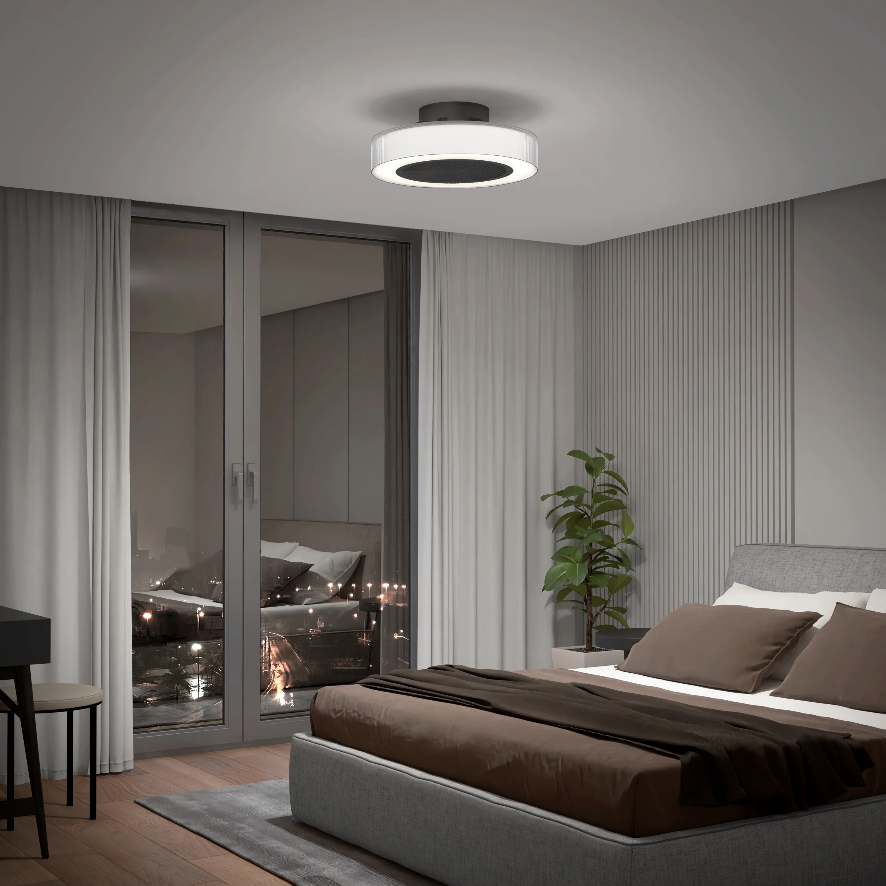 Groove 20 in. (51 cm) LED modern fandelier ceiling fan with light - includes remote - Image 11