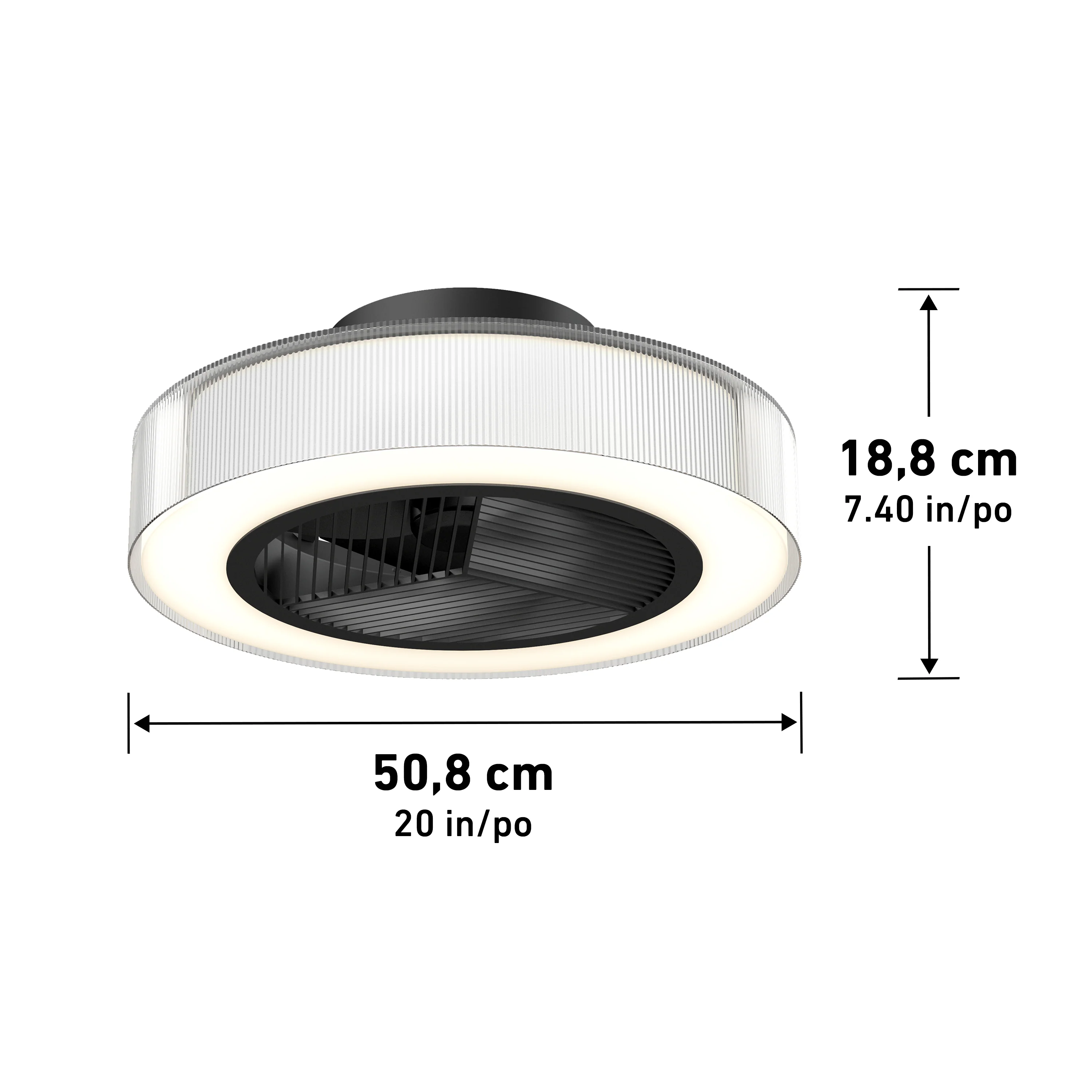 Groove 20 in. (51 cm) LED modern fandelier ceiling fan with light - includes remote - Image 14