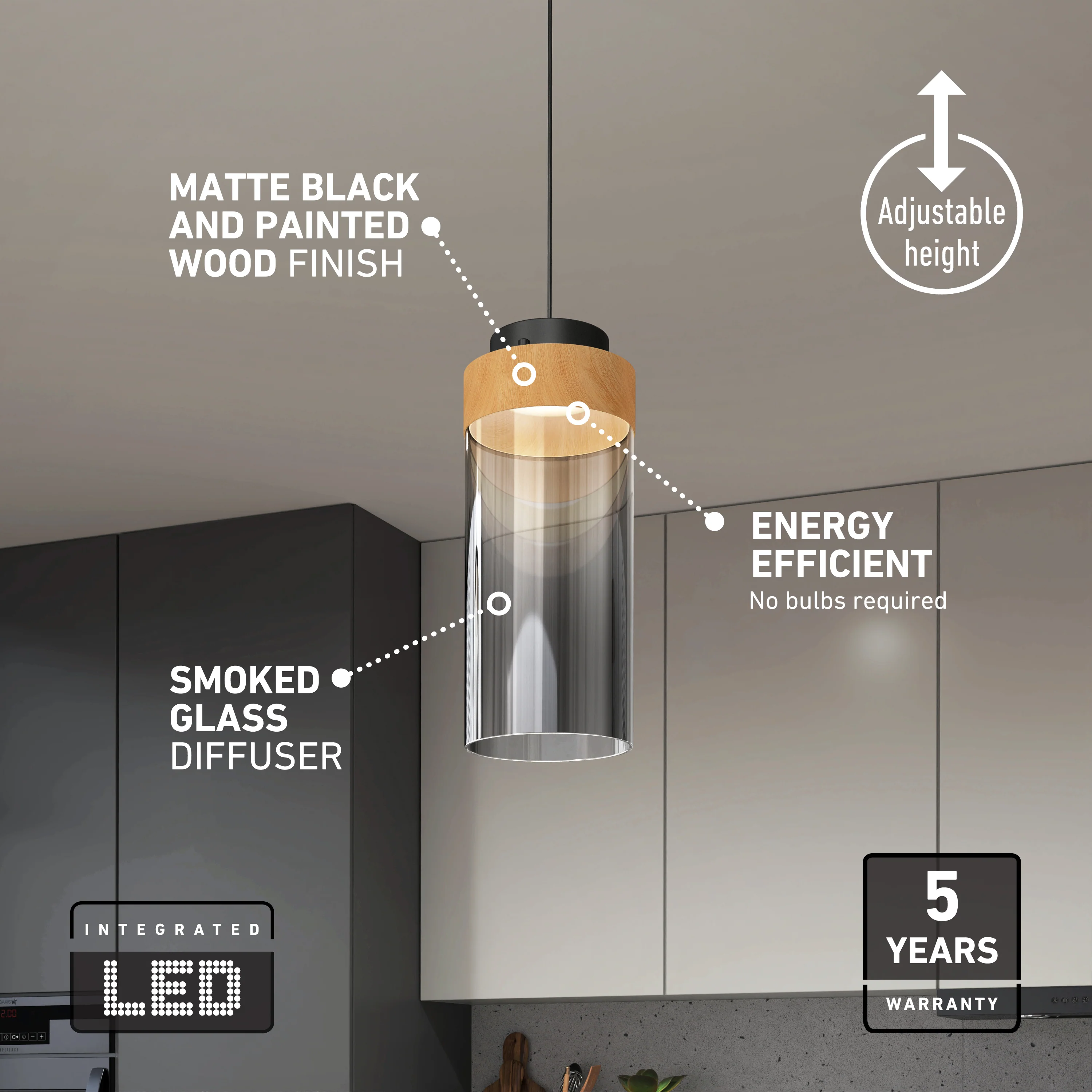 Hanson 1-light LED pendant 5 CCT - Image 9