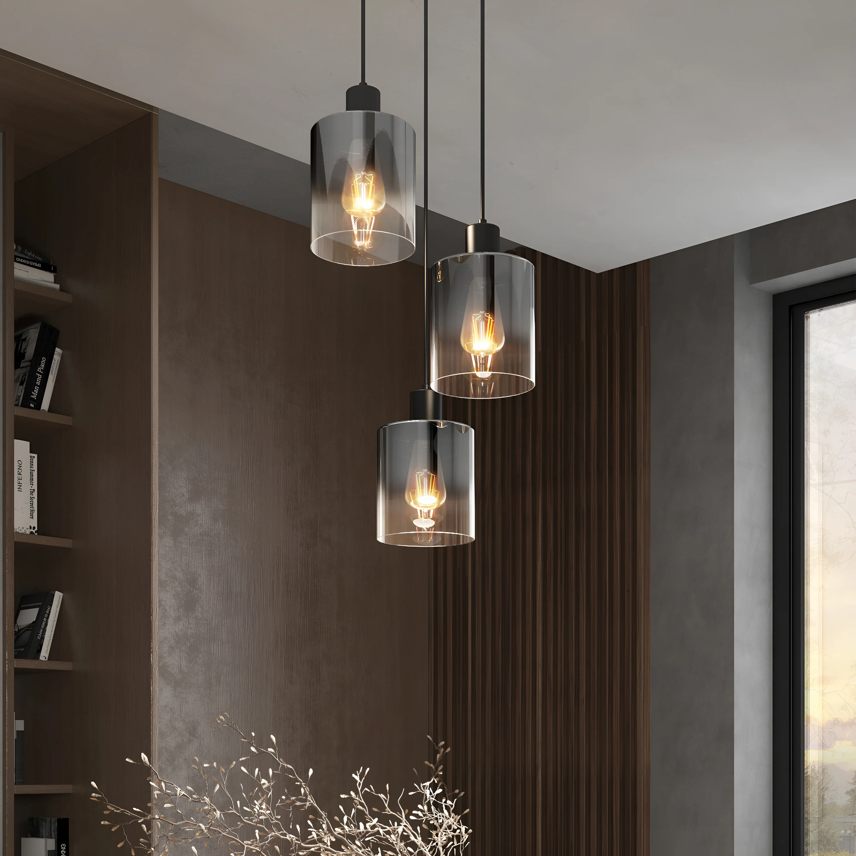 Haze modern 3-light pendant light glass - Image 10