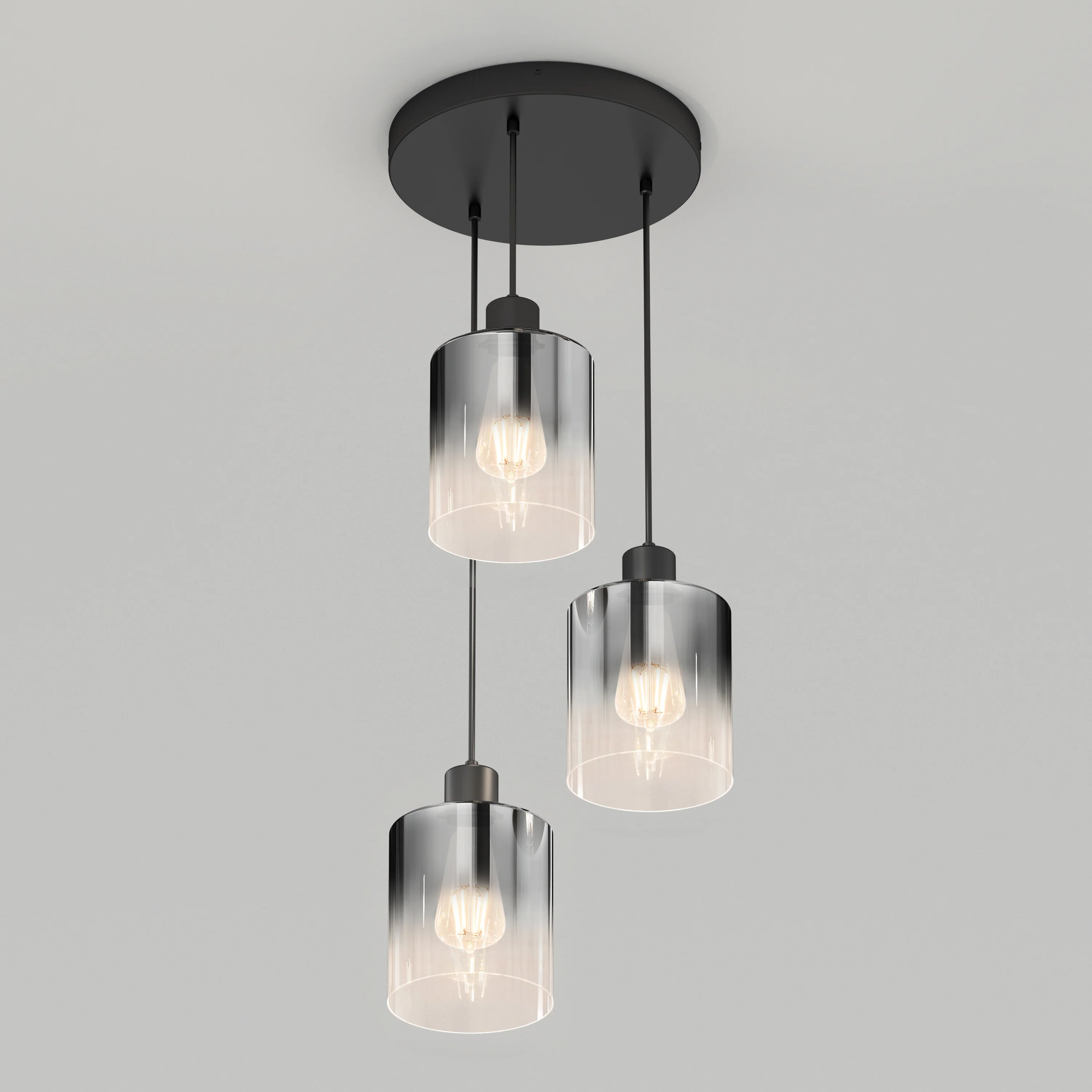 Haze modern 3-light pendant light glass - Image 3