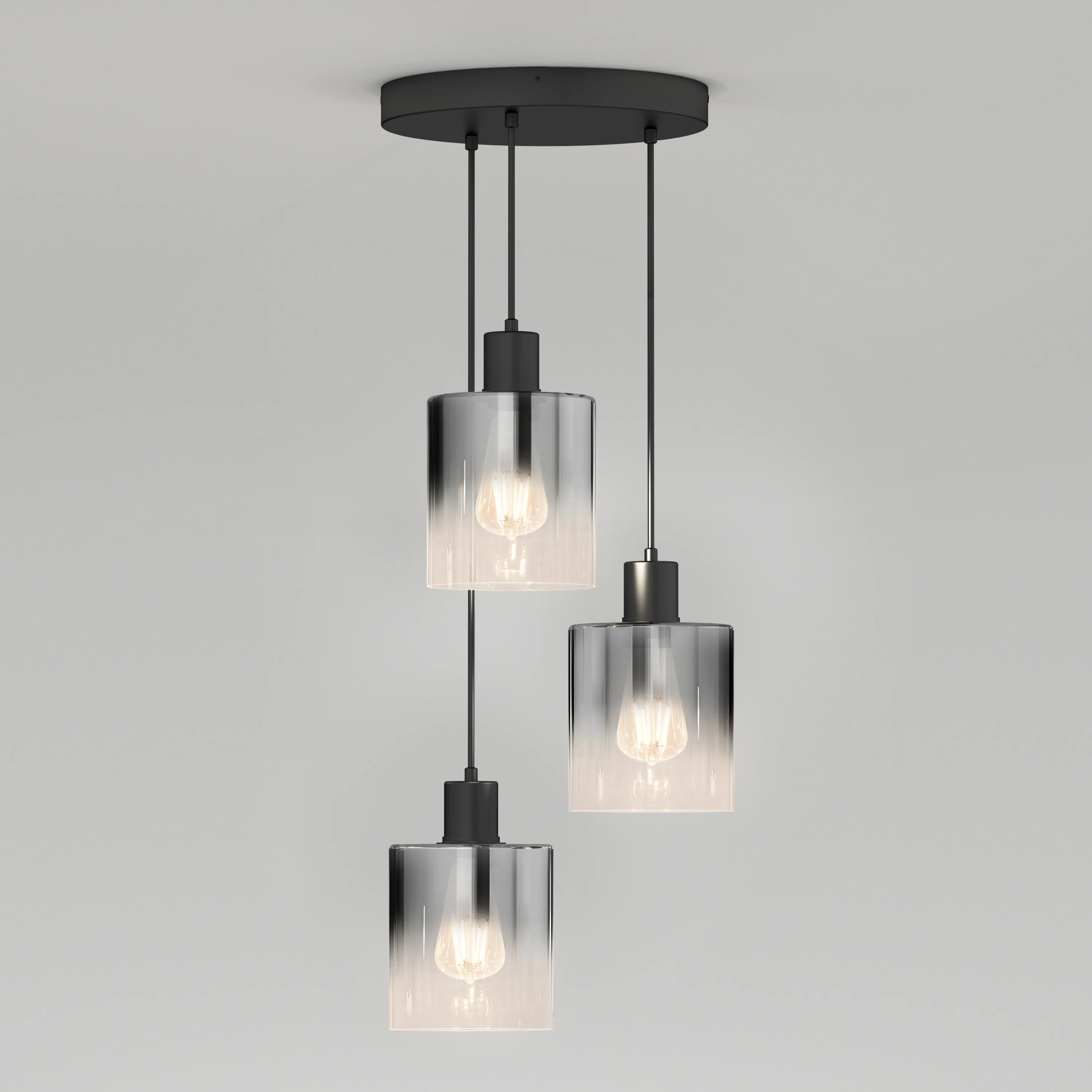 Haze modern 3-light pendant light glass - Image 4