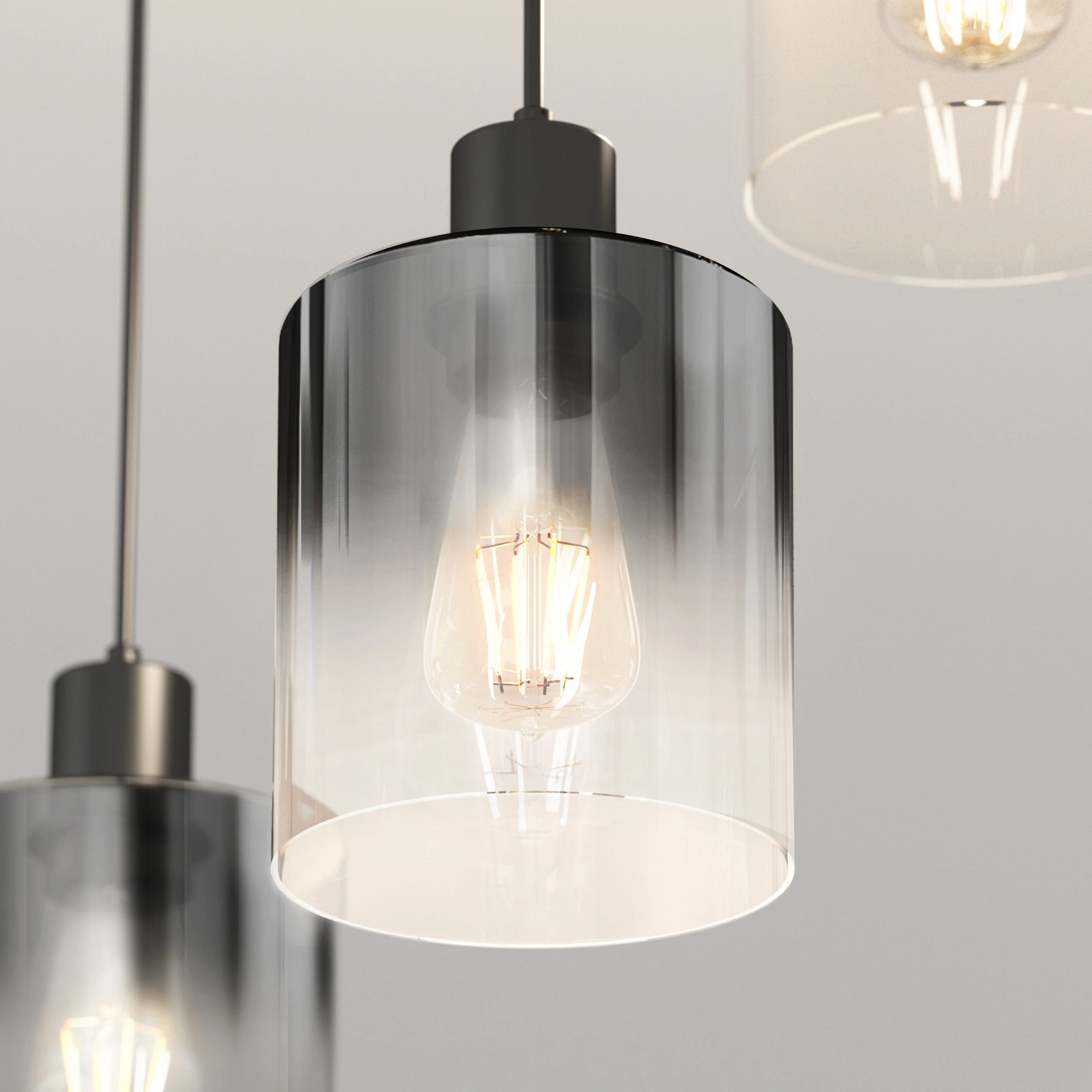 Haze modern 3-light pendant light glass - Image 5