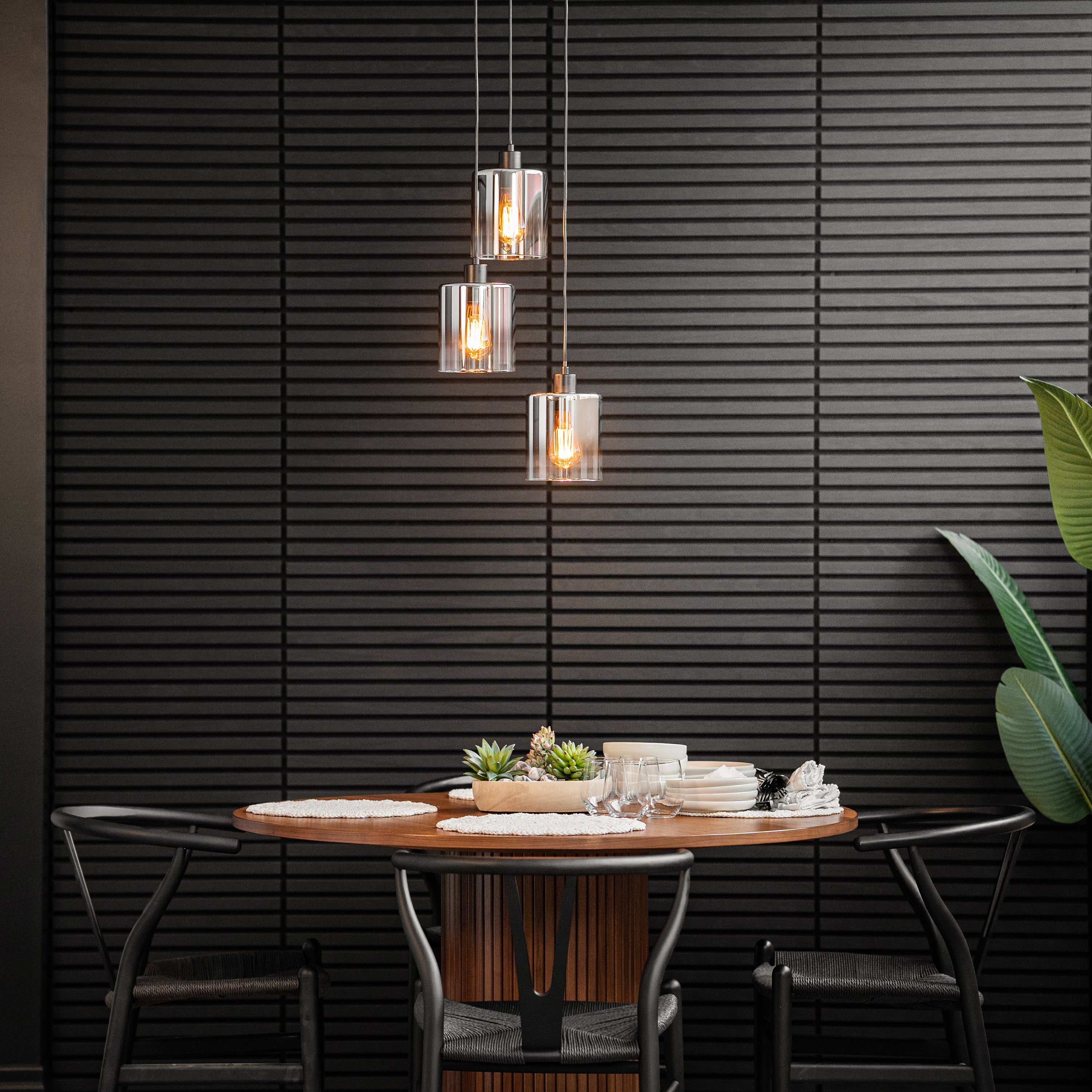 Haze modern 3-light pendant light glass - Image 7